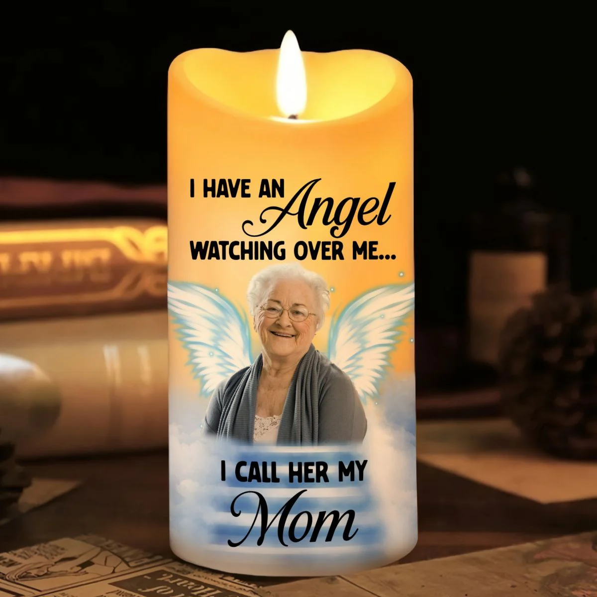 I Have An Angel Watching Over Me - Personalized Memorial Led Candle - Image 4