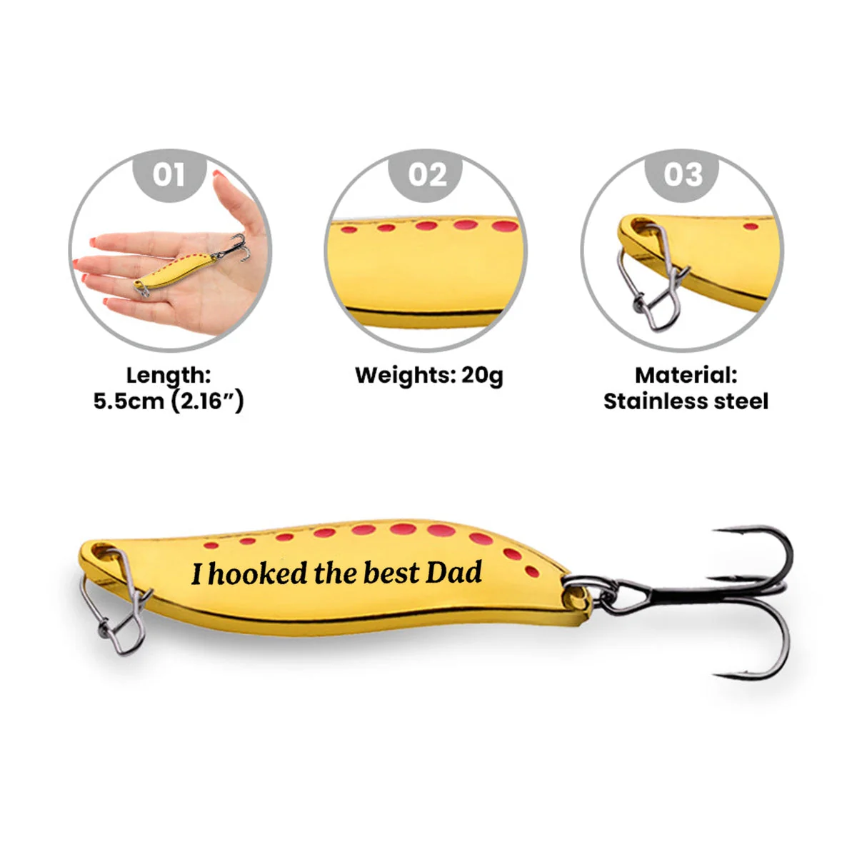 I hooked the best Dad Family Personalized Fishing Lure For Dad - Image 2