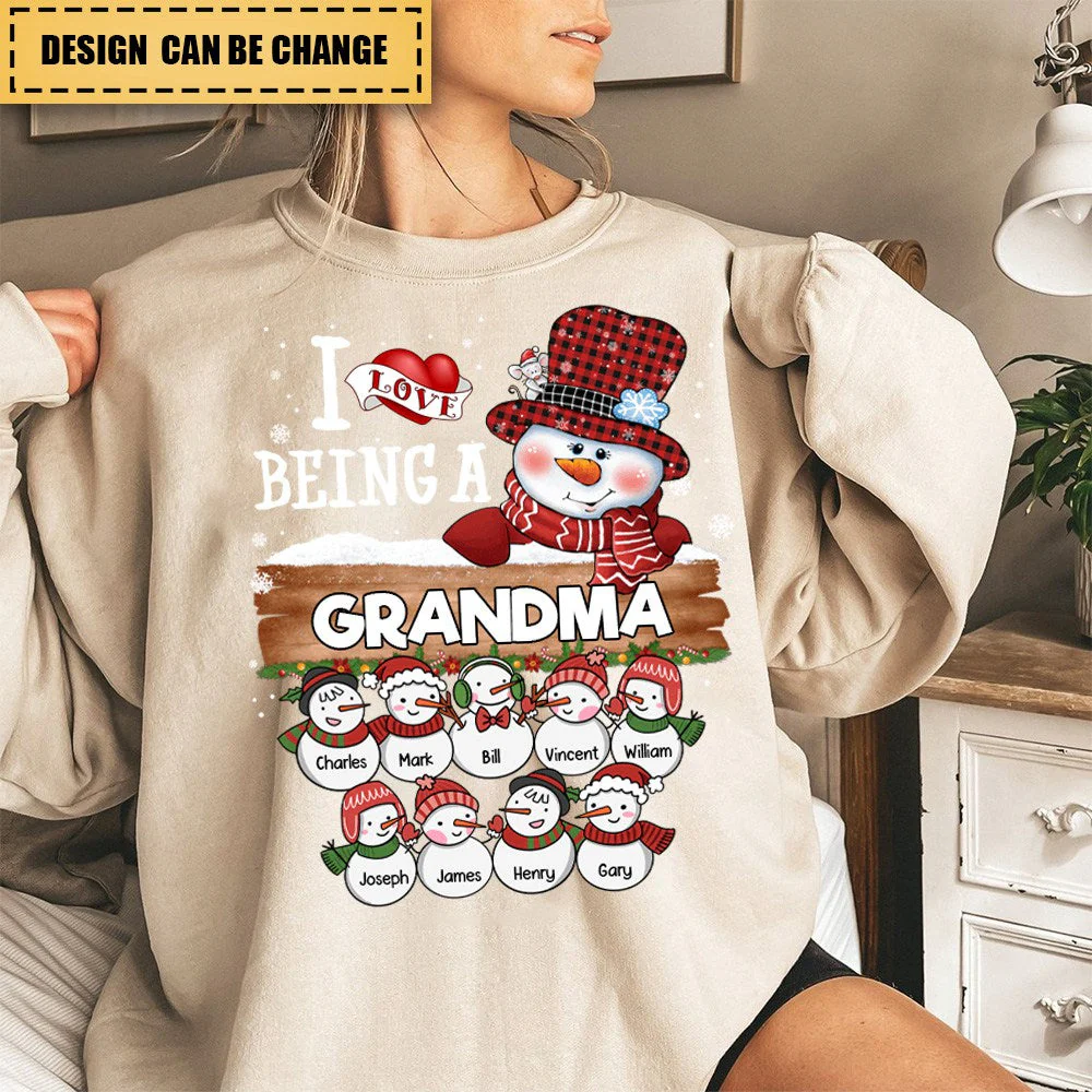 I Love Being A Grandma - Family Personalized Sweatshirt - Christmas Gift For Mom, Grandma - Image 2
