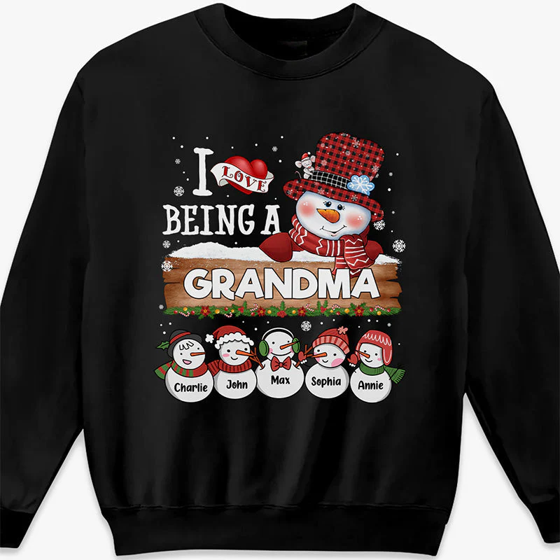 I Love Being A Grandma - Family Personalized Sweatshirt - Christmas Gift For Mom, Grandma - Image 3