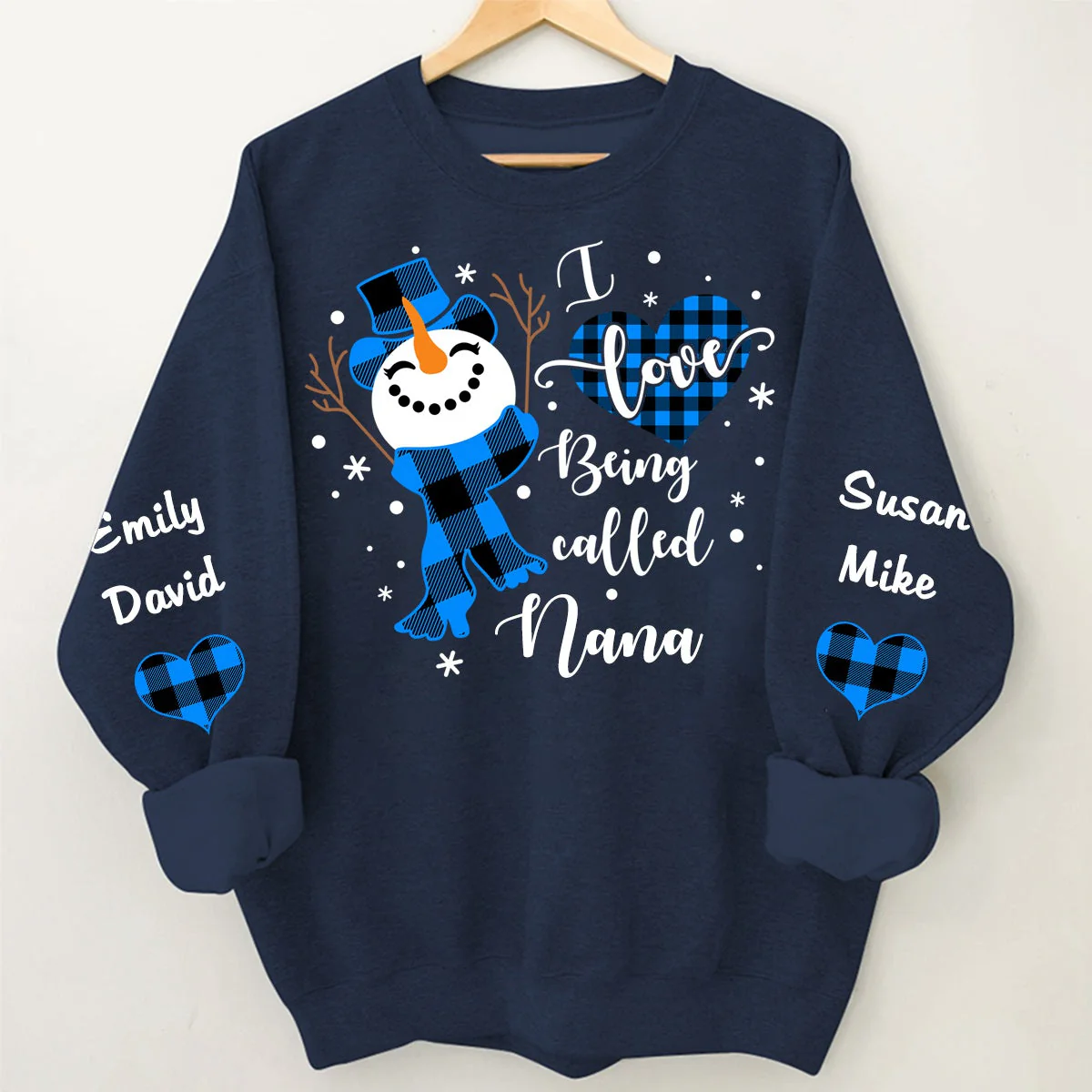 I Love Being Called Grandma Snowman Christmas And Kids Personalized Sweatshirt