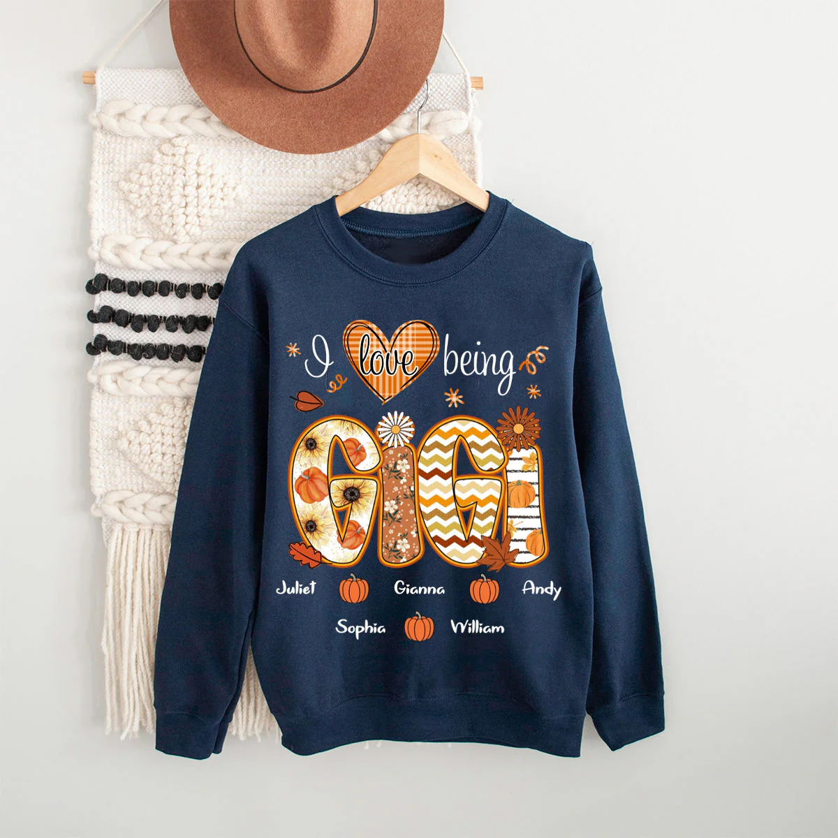 I Love Being Gigi - Personalized Sweatshirt For Grandma - Autumn Family Gifts - Image 3