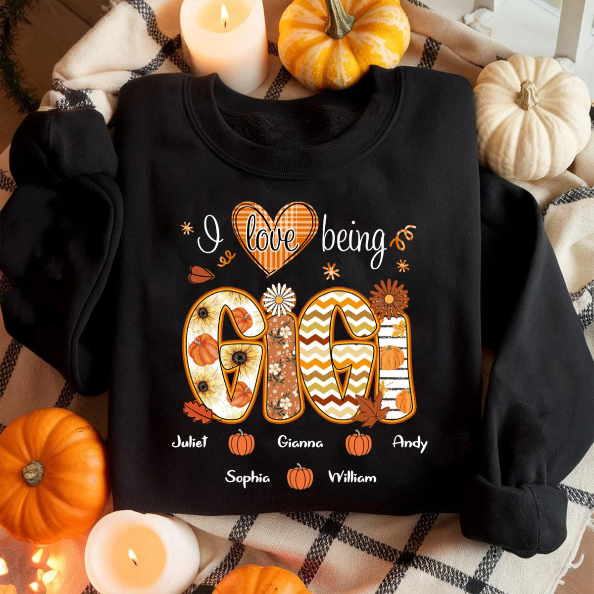 I Love Being Gigi - Personalized Sweatshirt For Grandma - Autumn Family Gifts - Image 4