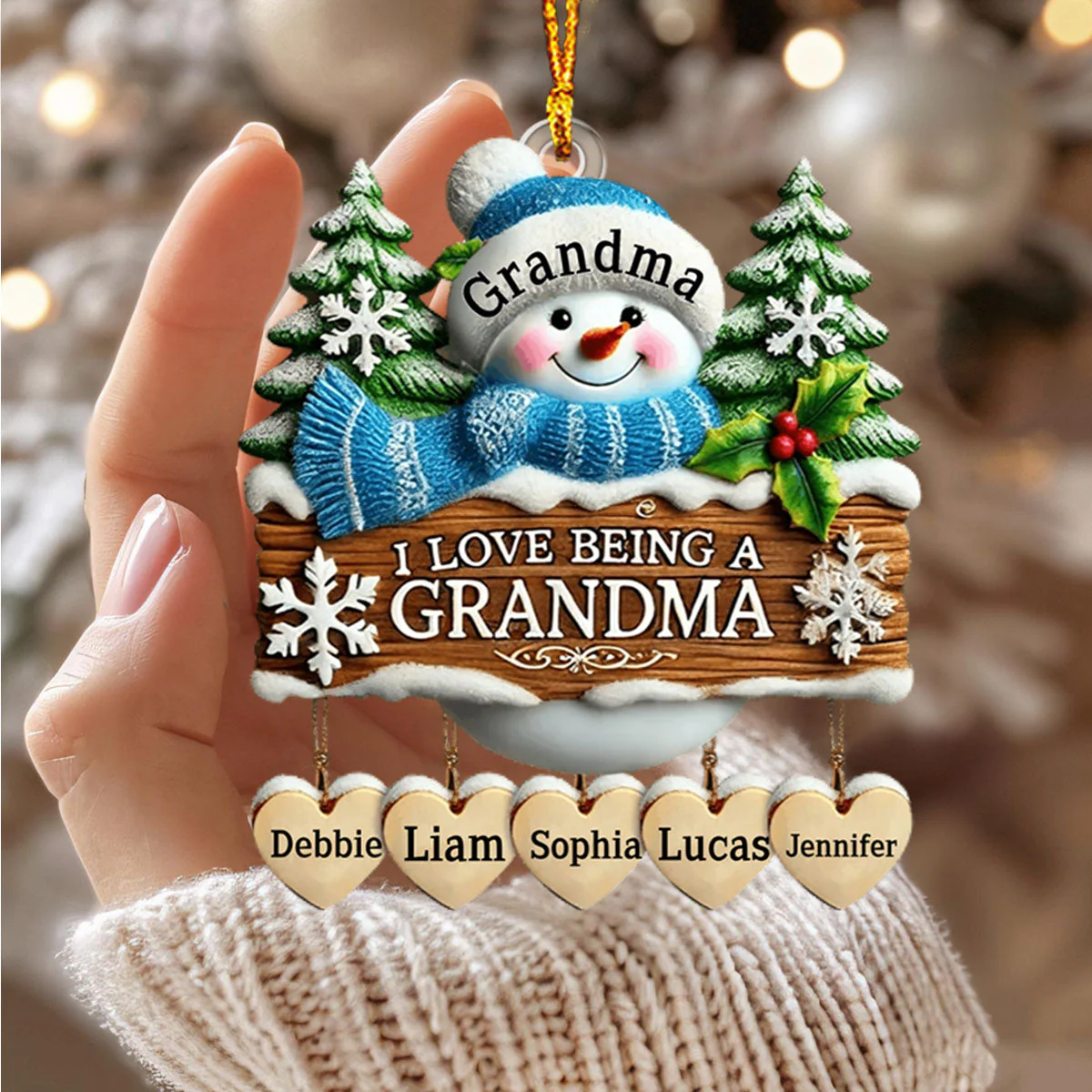 I Love Being Grandma Home Decor Personalized Christmas Ornament - Image 2