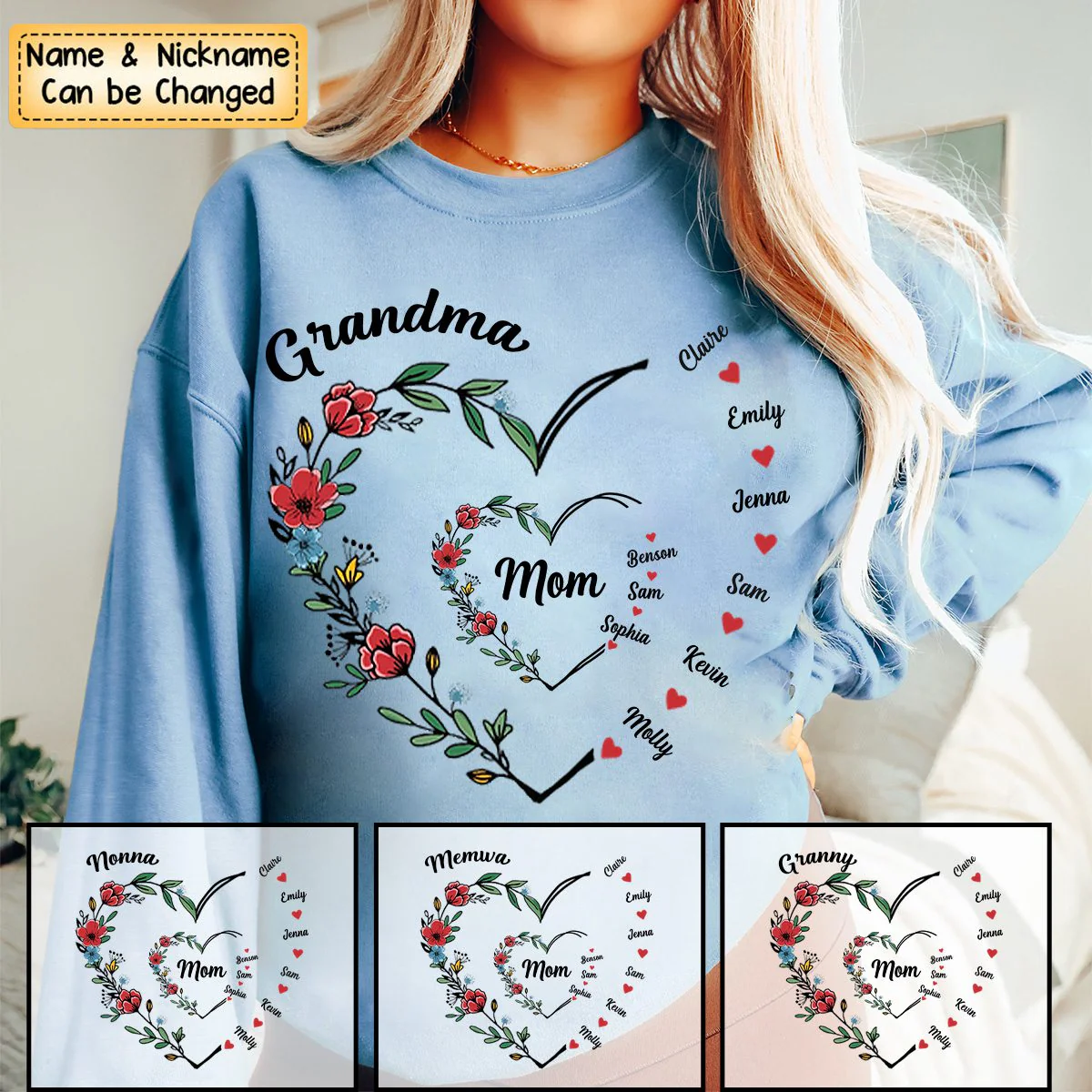 I Love You Forever & Always - Family Personalized Custom Sweatshirt - Gift For Mom, Grandma - Image 2