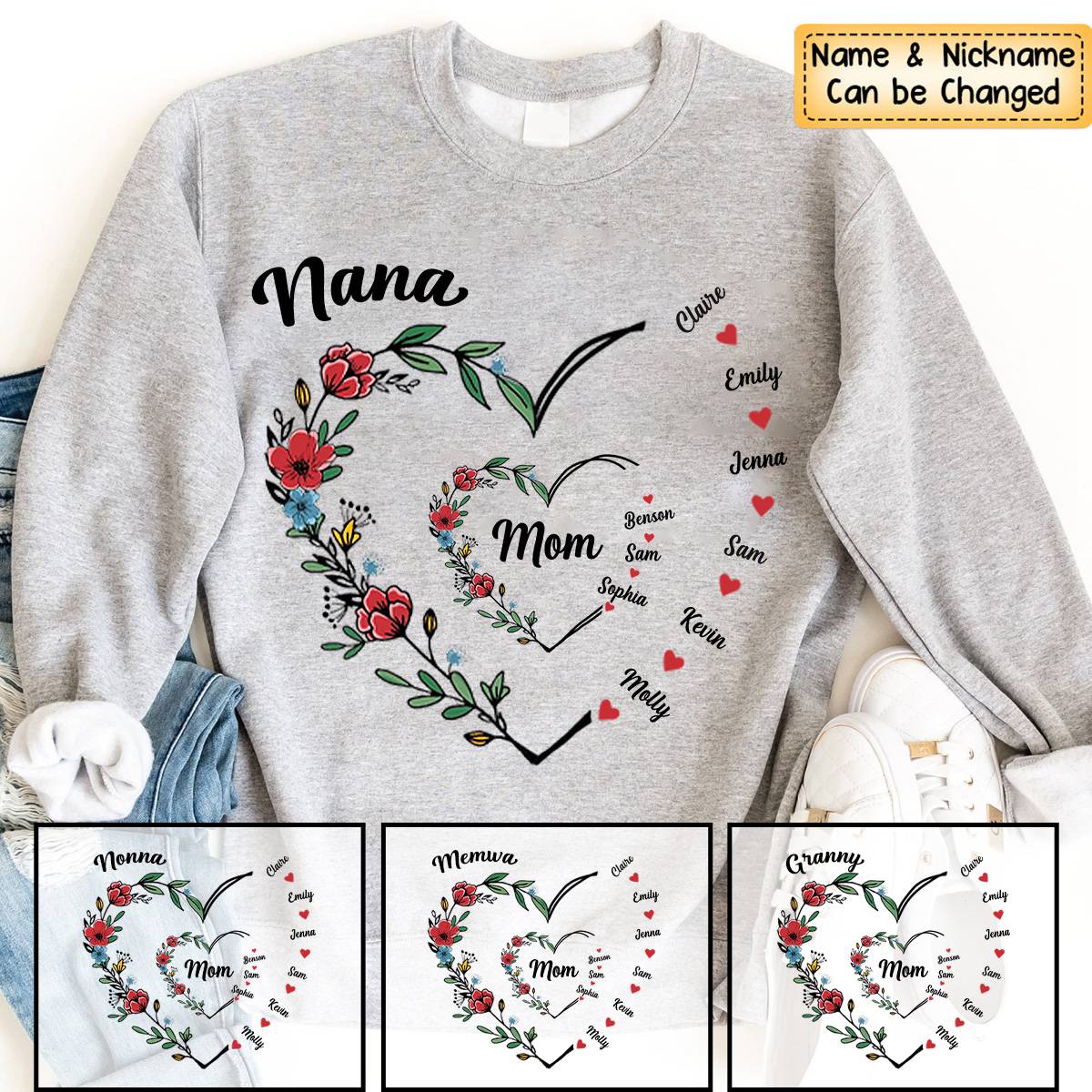 I Love You Forever & Always - Family Personalized Custom Sweatshirt - Gift For Mom, Grandma - Image 3