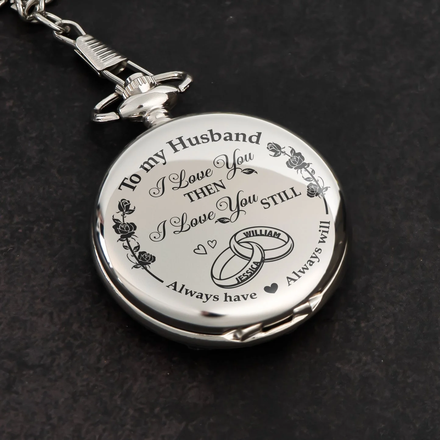 I Love You Then I Love You Still - Personalized Pocket Watch - Image 4