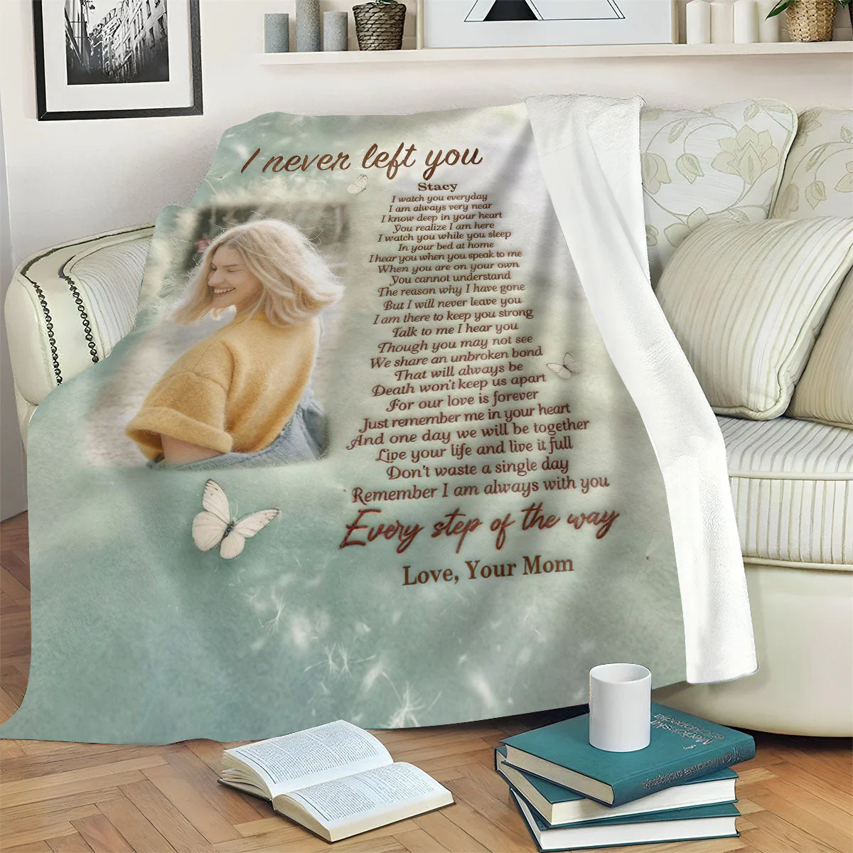 I Never Left You Blanket, Custom Photo Blanket, Memorial Blankets For Gift - Image 2