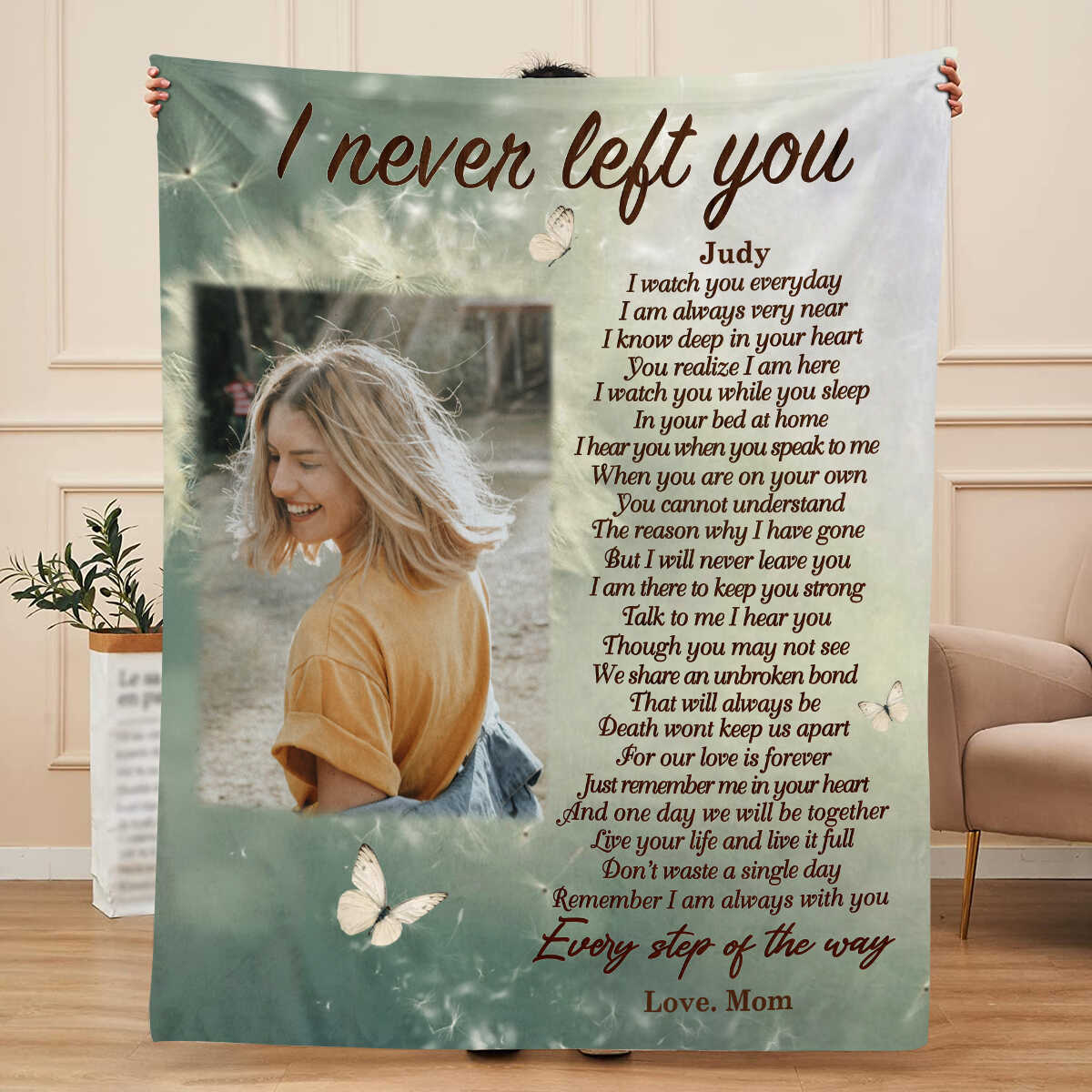 I Never Left You Blanket, Custom Photo Blanket, Memorial Blankets For Gift - Image 4