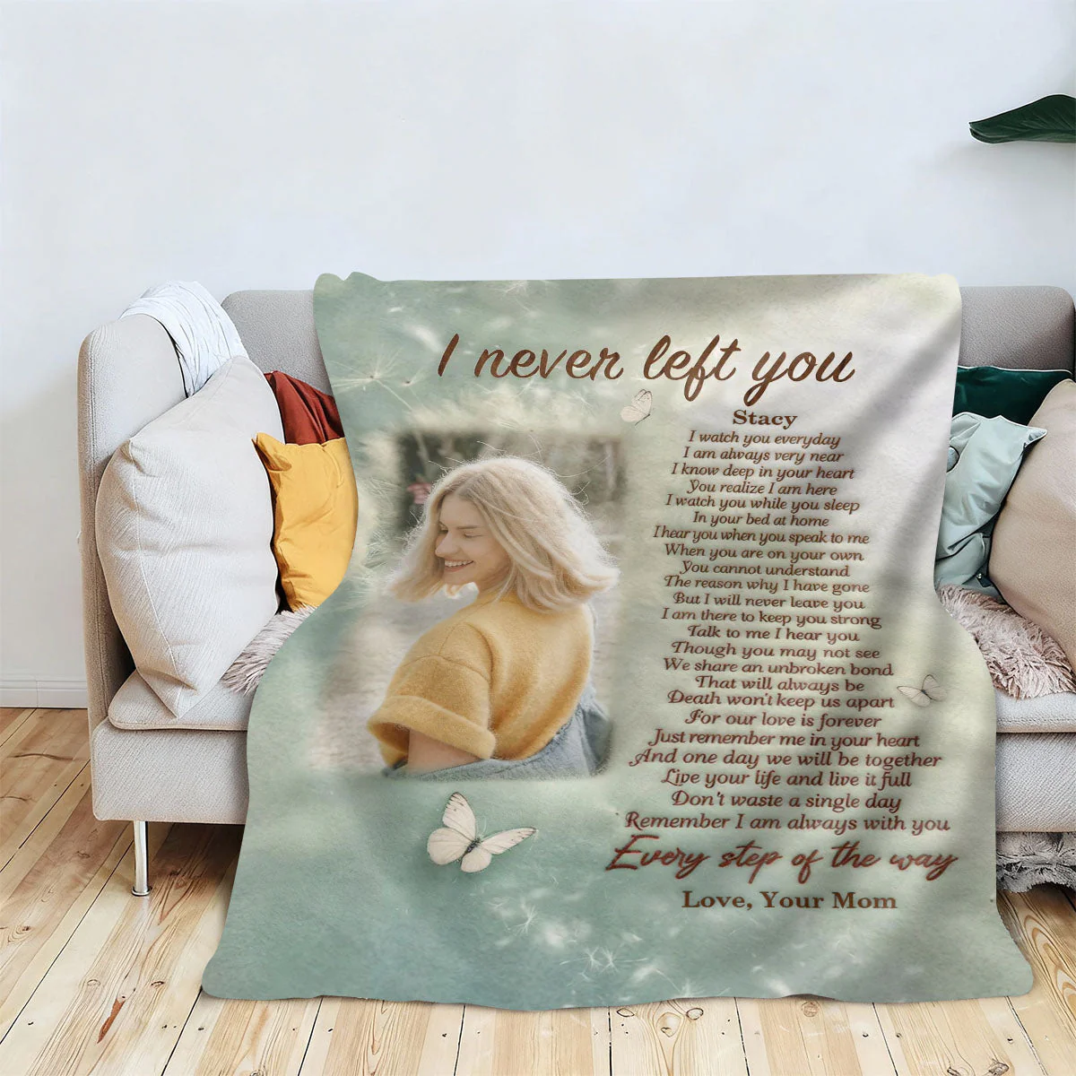 I Never Left You Blanket, Custom Photo Blanket, Memorial Blankets For Gift - Image 5