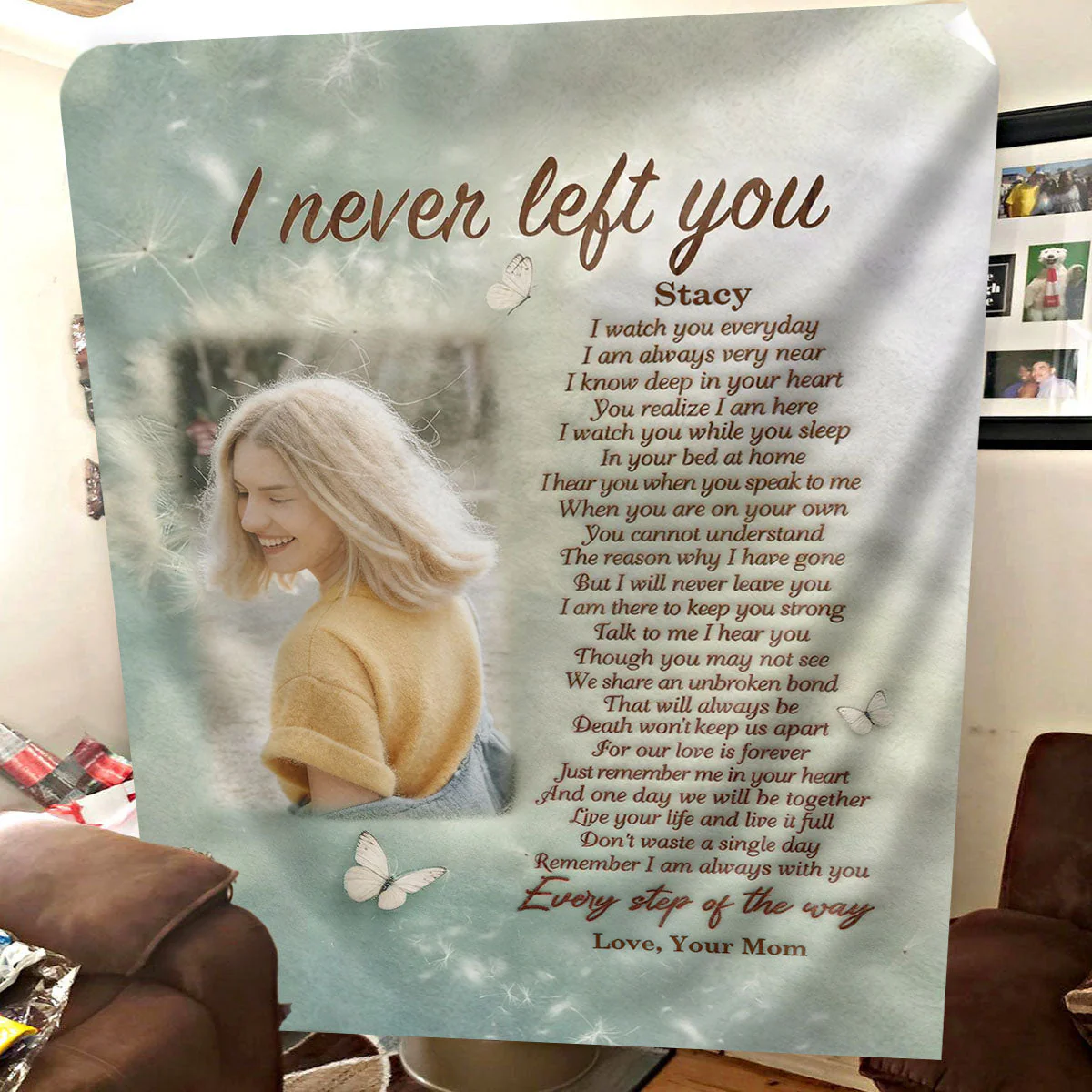 I Never Left You Blanket, Custom Photo Blanket, Memorial Blankets For Gift - Image 6