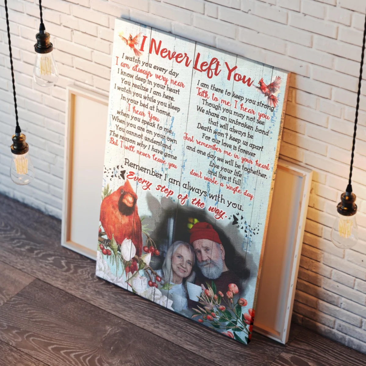 I Never Left You Personalized Memorial Cardinal Canvas Poster - Image 4