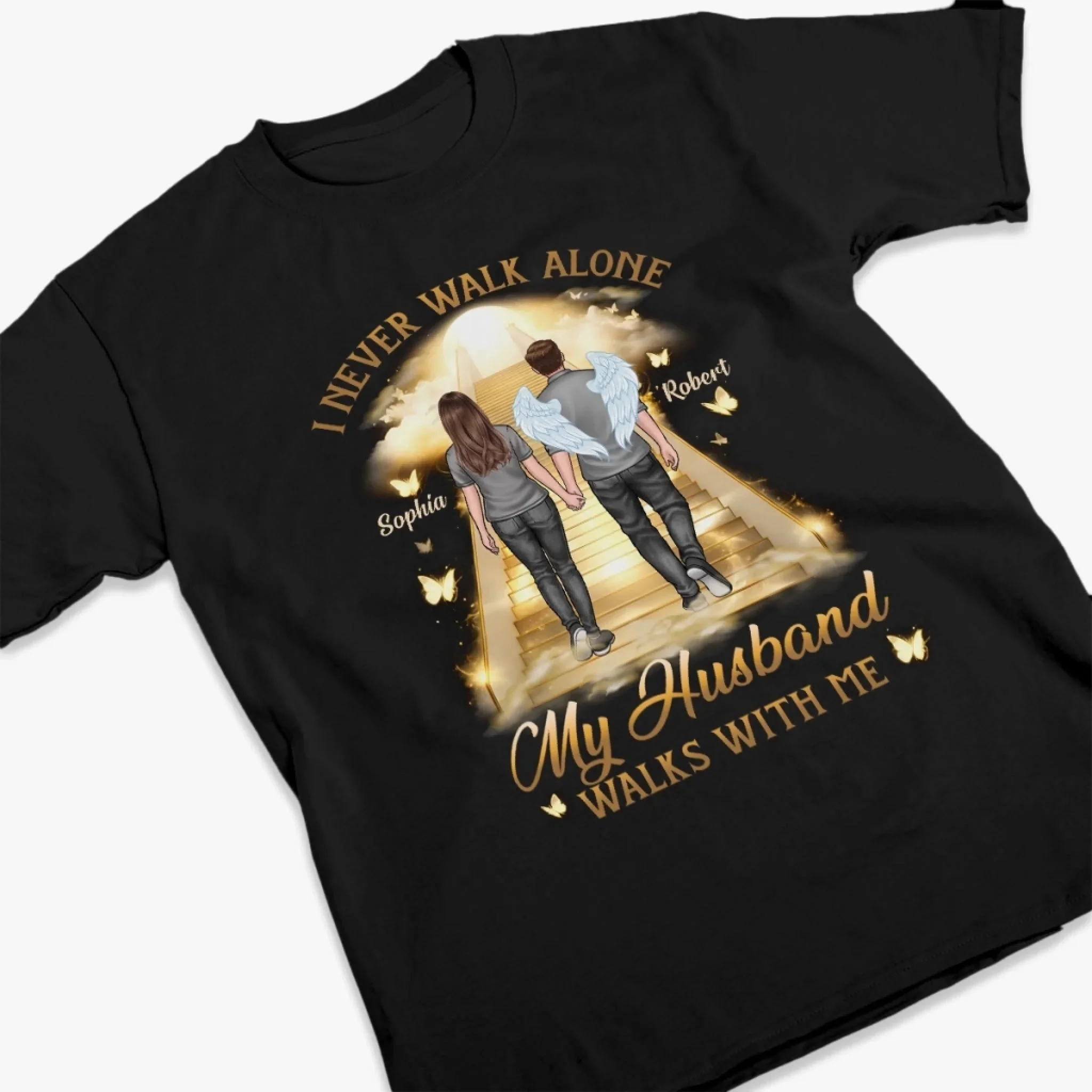 I Never Walk Alone - Memorial Personalized T shirt Gift For Family Members - Image 6