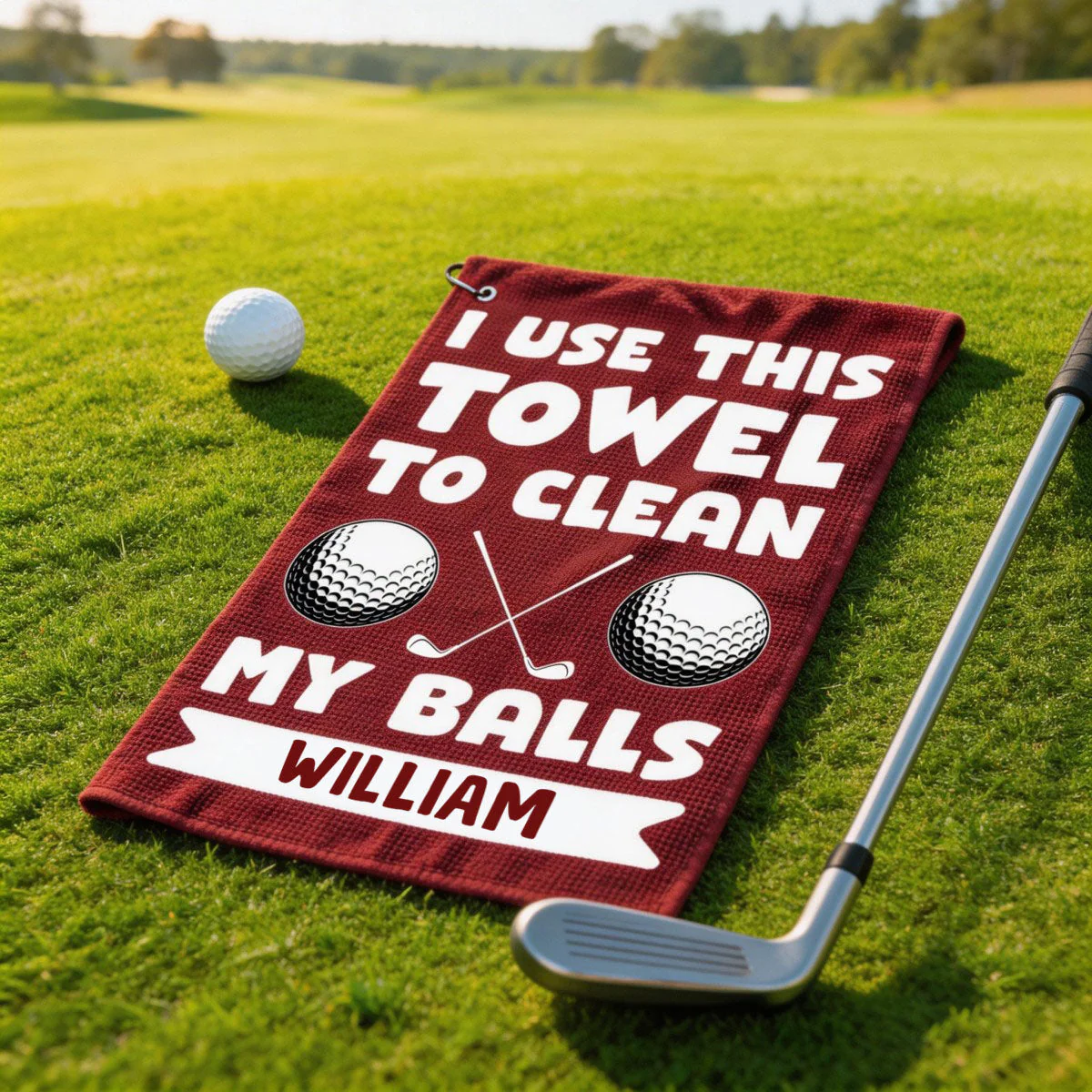 I Use This Towel To Clean My Balls - Personalized Golf Towel Funny Gifts For Golfers, Men, Dad, Husband, Buddies - Image 5