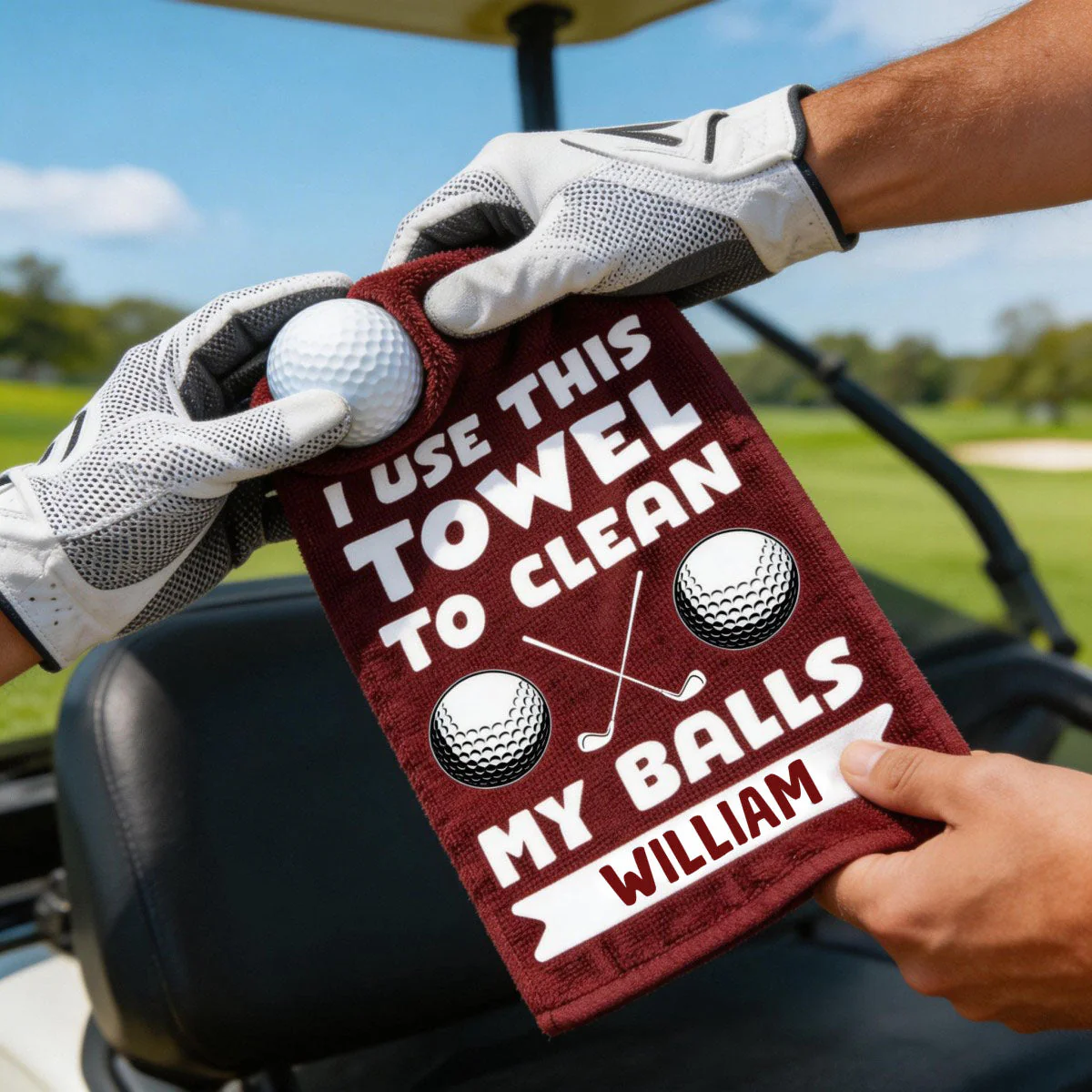 I Use This Towel To Clean My Balls - Personalized Golf Towel Funny Gifts For Golfers, Men, Dad, Husband, Buddies - Image 6