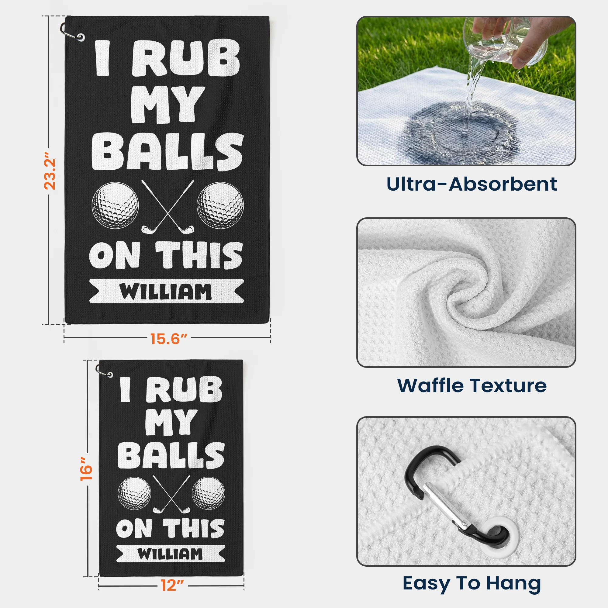 I Use This Towel To Clean My Balls - Personalized Golf Towel Funny Gifts For Golfers, Men, Dad, Husband, Buddies - Image 7