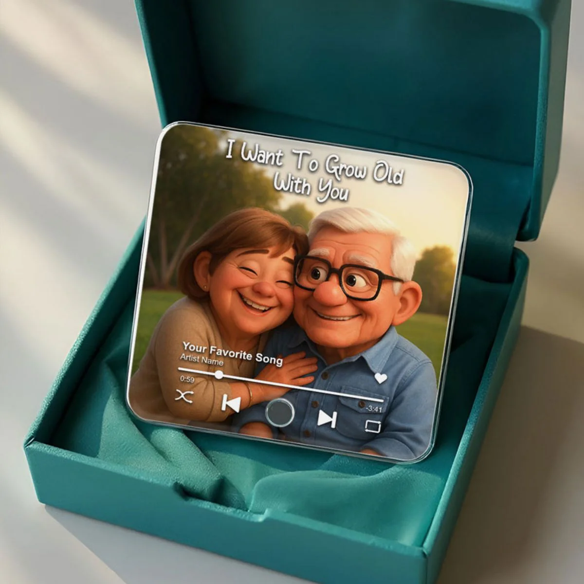 I Want to Grow Old with You Cartoon Couple Personalized Music Fridge Magnet, Heartfelt 2025 Gift, Anniversary Gift For Couple, For Him, For Her, Husband, Wife - Image 6