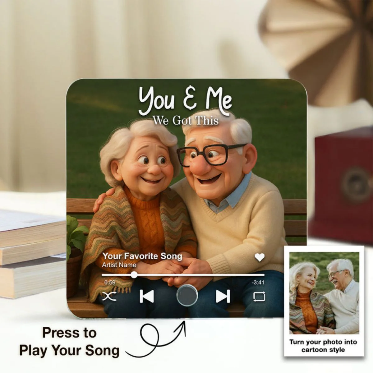 I Want to Grow Old with You Cartoon Couple Personalized Music Fridge Magnet, Heartfelt 2025 Gift, Anniversary Gift For Couple, For Him, For Her, Husband, Wife - Image 7