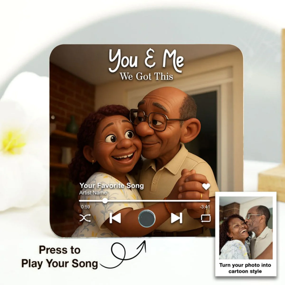 I Want to Grow Old with You Cartoon Couple Personalized Music Fridge Magnet, Heartfelt 2025 Gift, Anniversary Gift For Couple, For Him, For Her, Husband, Wife - Image 8