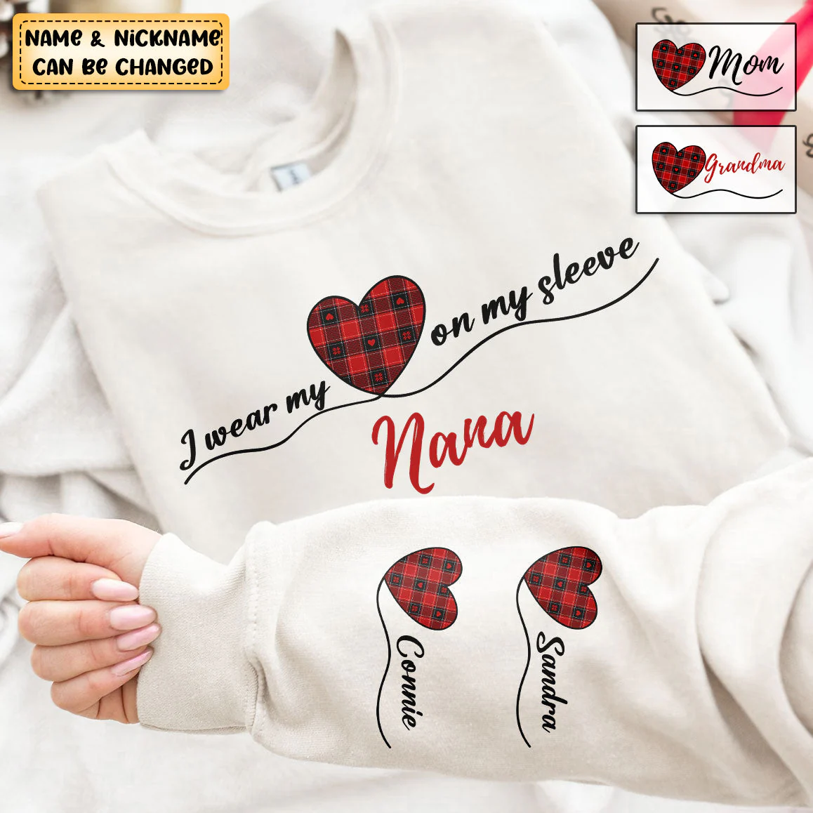 I Wear My Heart On My Sleeve - Personalized Sweatshirt - Image 2