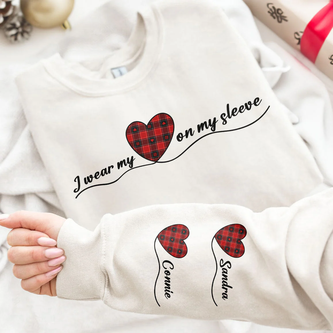 I Wear My Heart On My Sleeve - Personalized Sweatshirt - Image 3