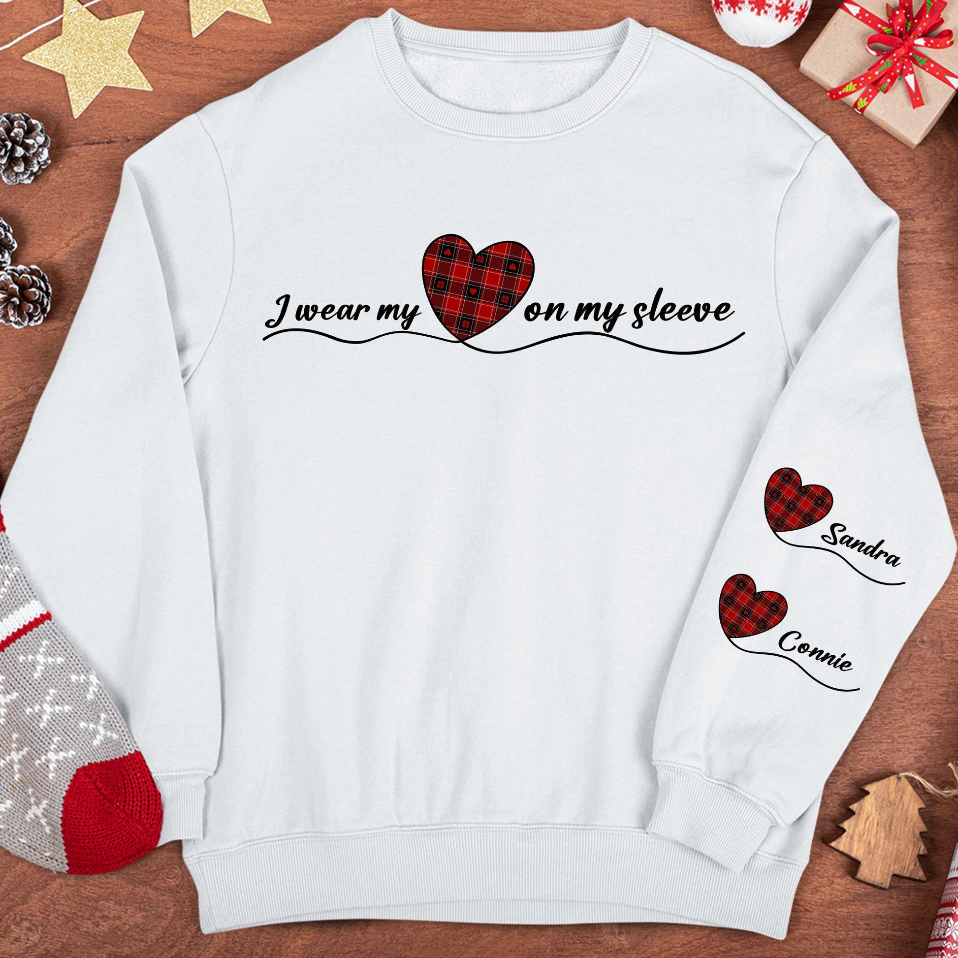 I Wear My Heart On My Sleeve - Personalized Sweatshirt - Image 4