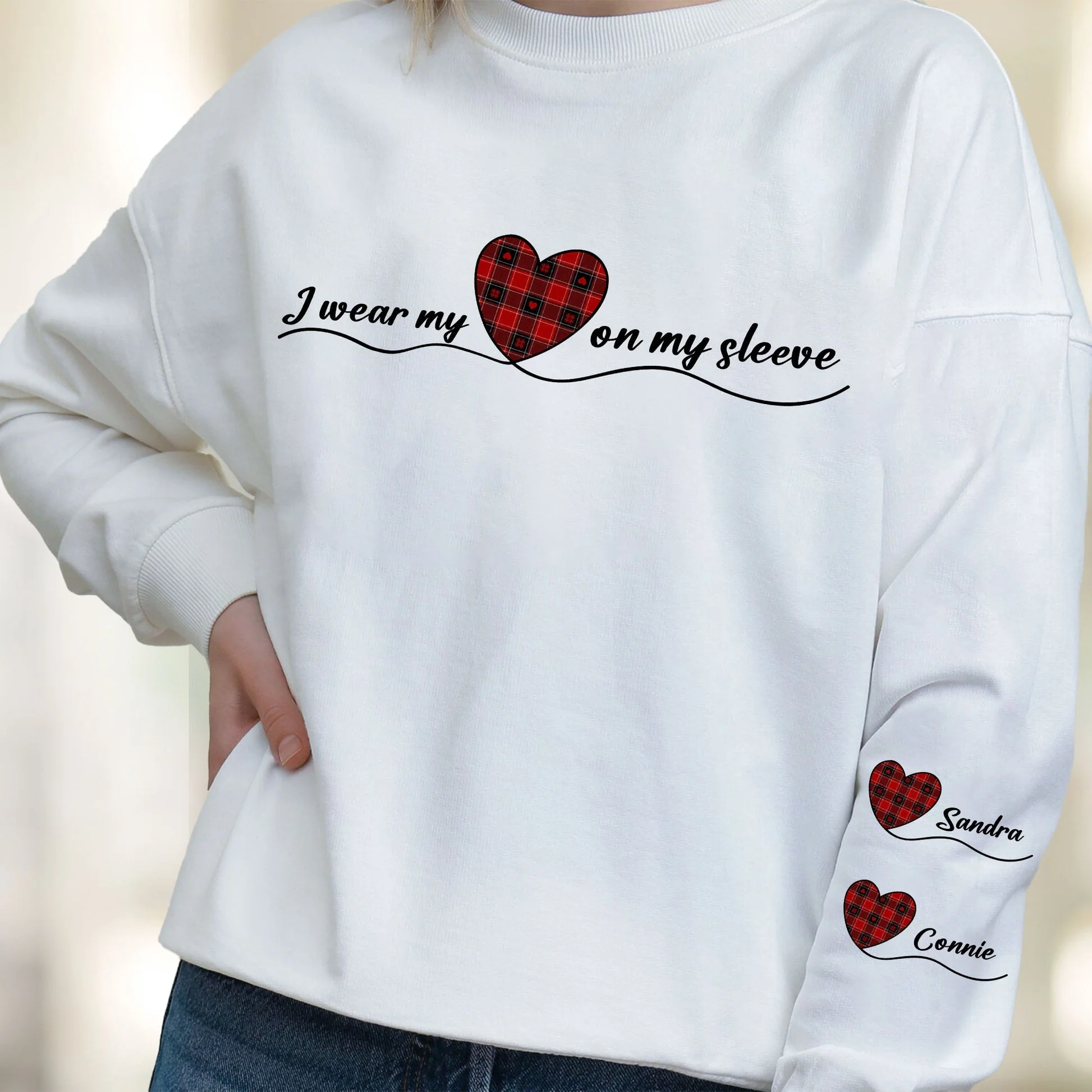 I Wear My Heart On My Sleeve - Personalized Sweatshirt - Image 5