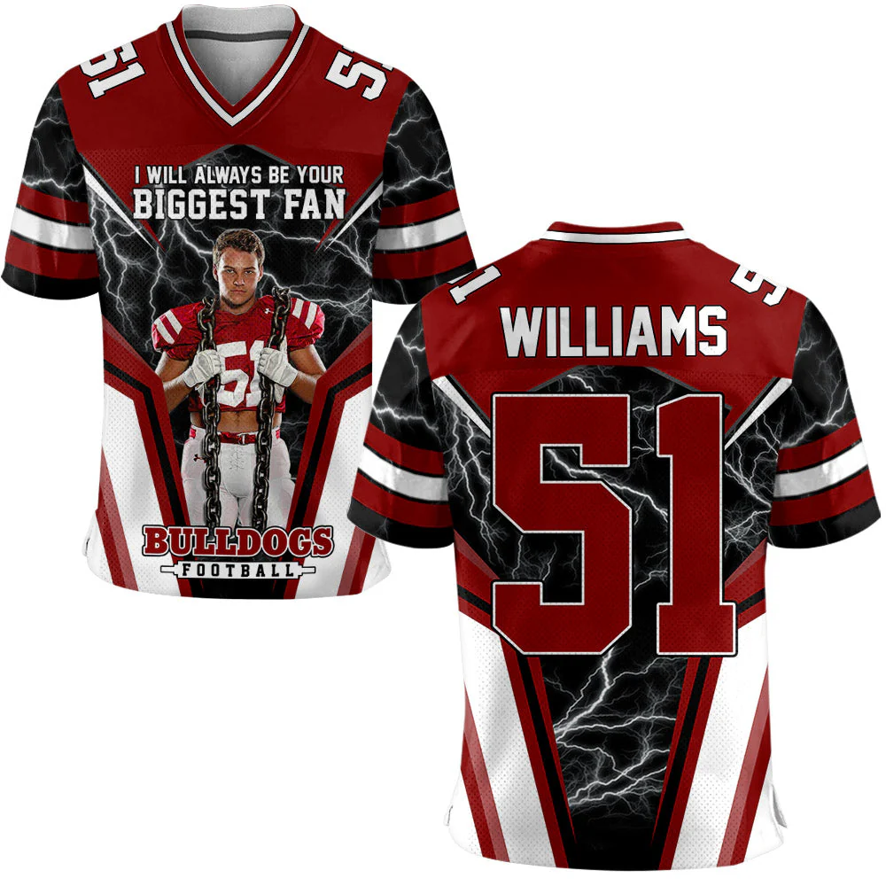 I Will Always Be Your Biggest Fan Personalized All Over Print Football Jersey For Football Sport Family - Image 2