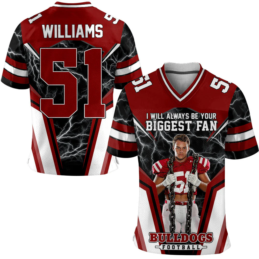 I Will Always Be Your Biggest Fan Personalized All Over Print Football Jersey For Football Sport Family - Image 3