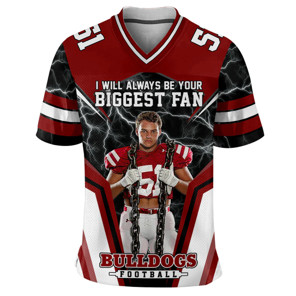 I Will Always Be Your Biggest Fan Personalized All Over Print Football Jersey For Football Sport Family - Image 4