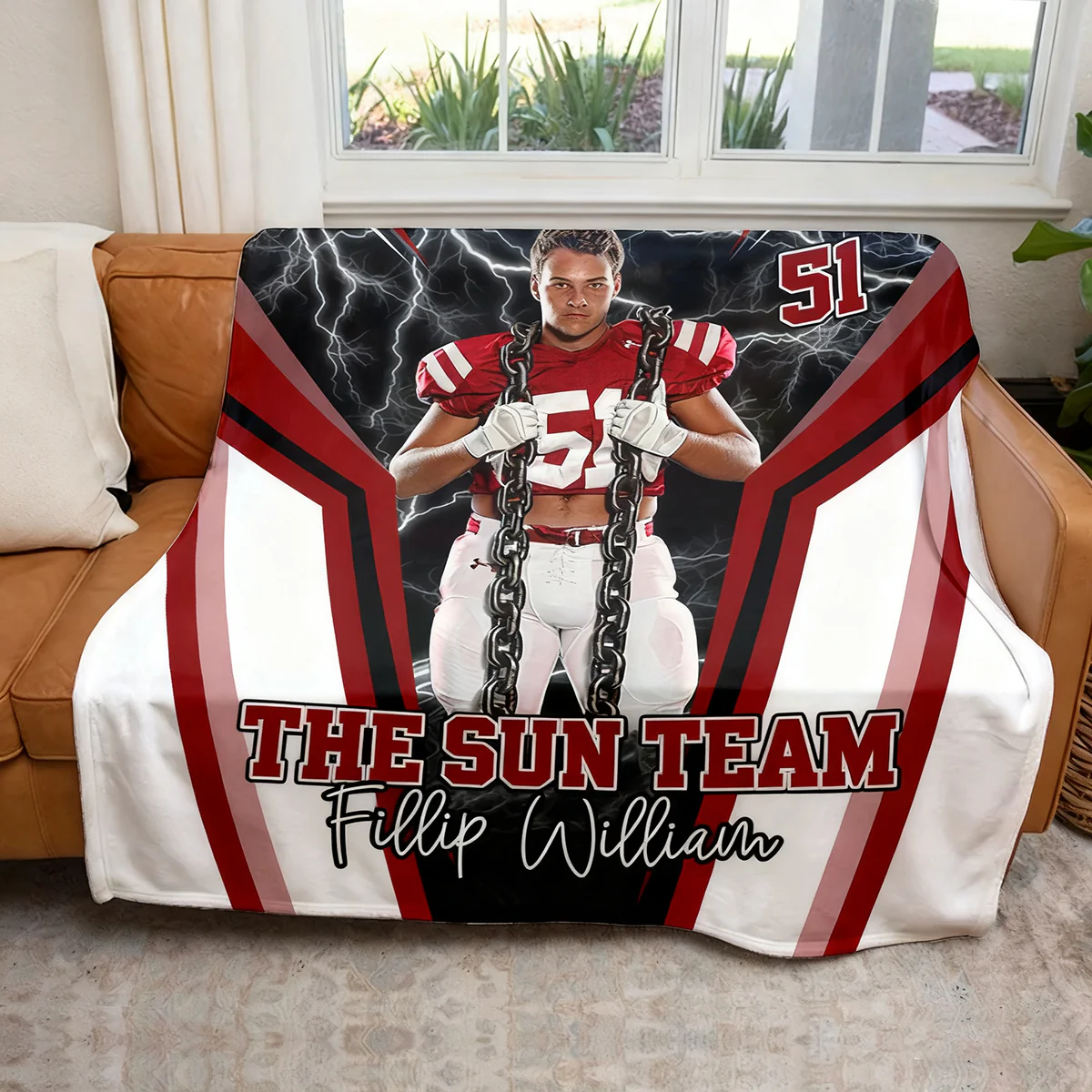 I Will Always Be Your Biggest Fan - Personalized Football Blanket For Football Mom Grandma - Image 3