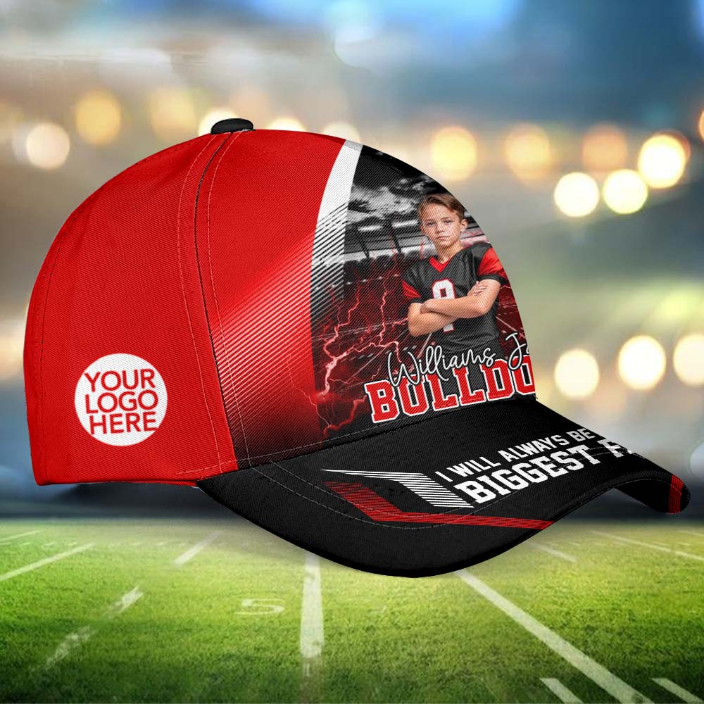 I Will Always Be Your Biggest Fan Personalized Photo Football Classic Cap - Image 2