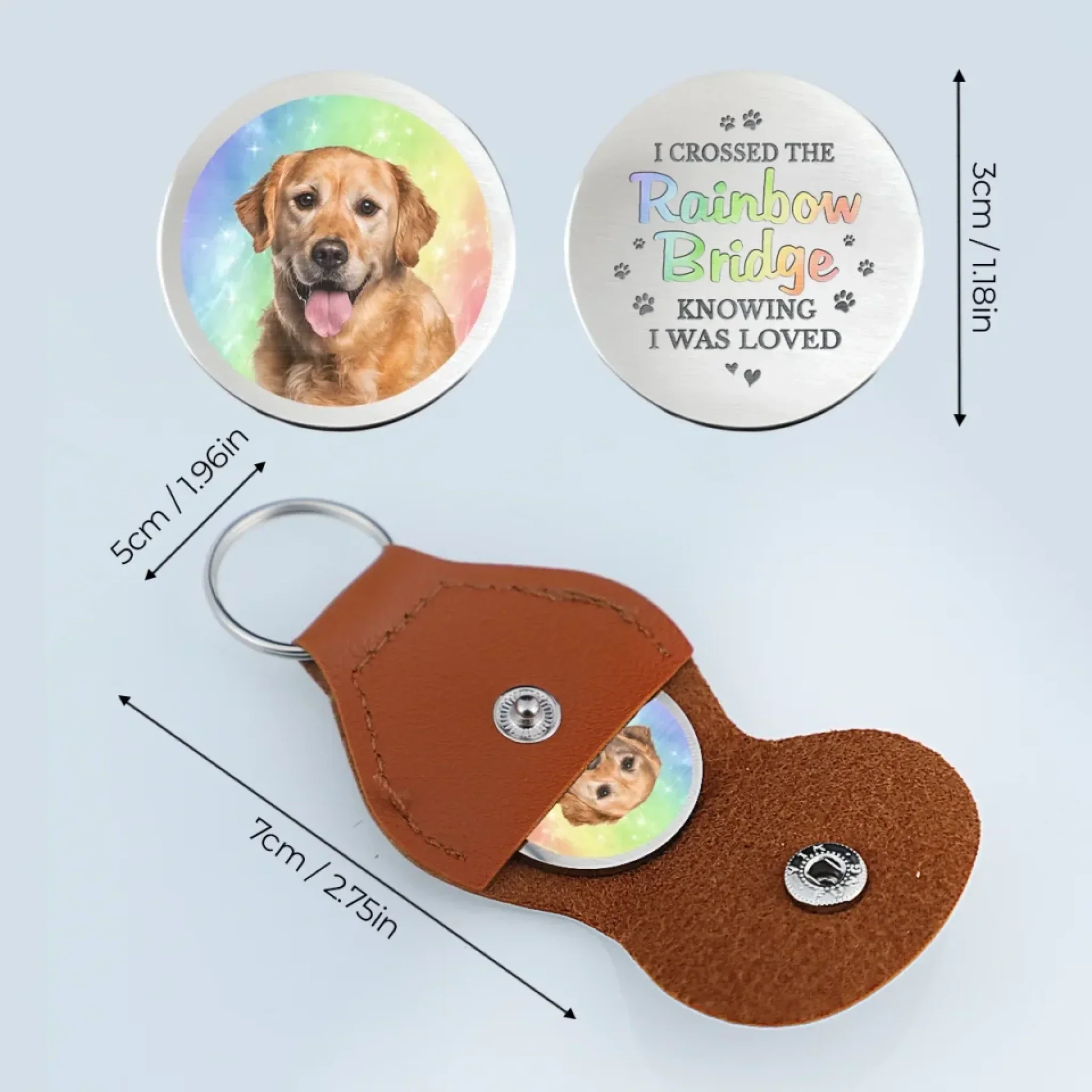 I Will Carry You - Memorial Personalized Photo Keychain Pocket Hug Gift For Pet Lovers - Image 3