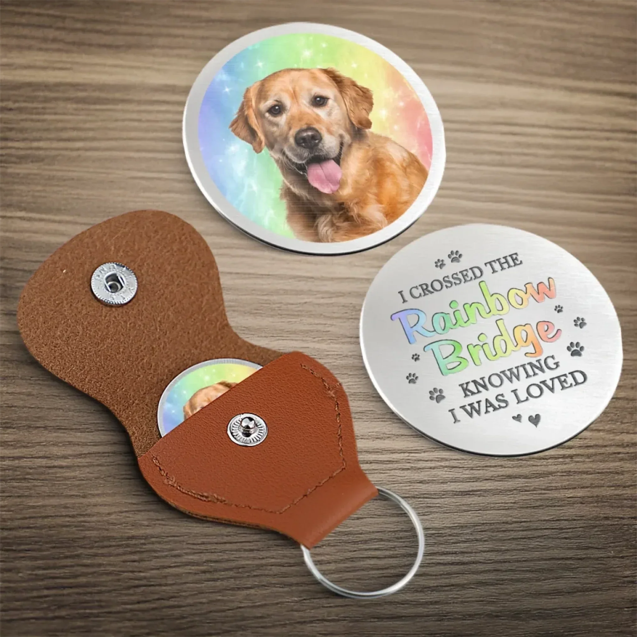 I Will Carry You - Memorial Personalized Photo Keychain Pocket Hug Gift For Pet Lovers - Image 5
