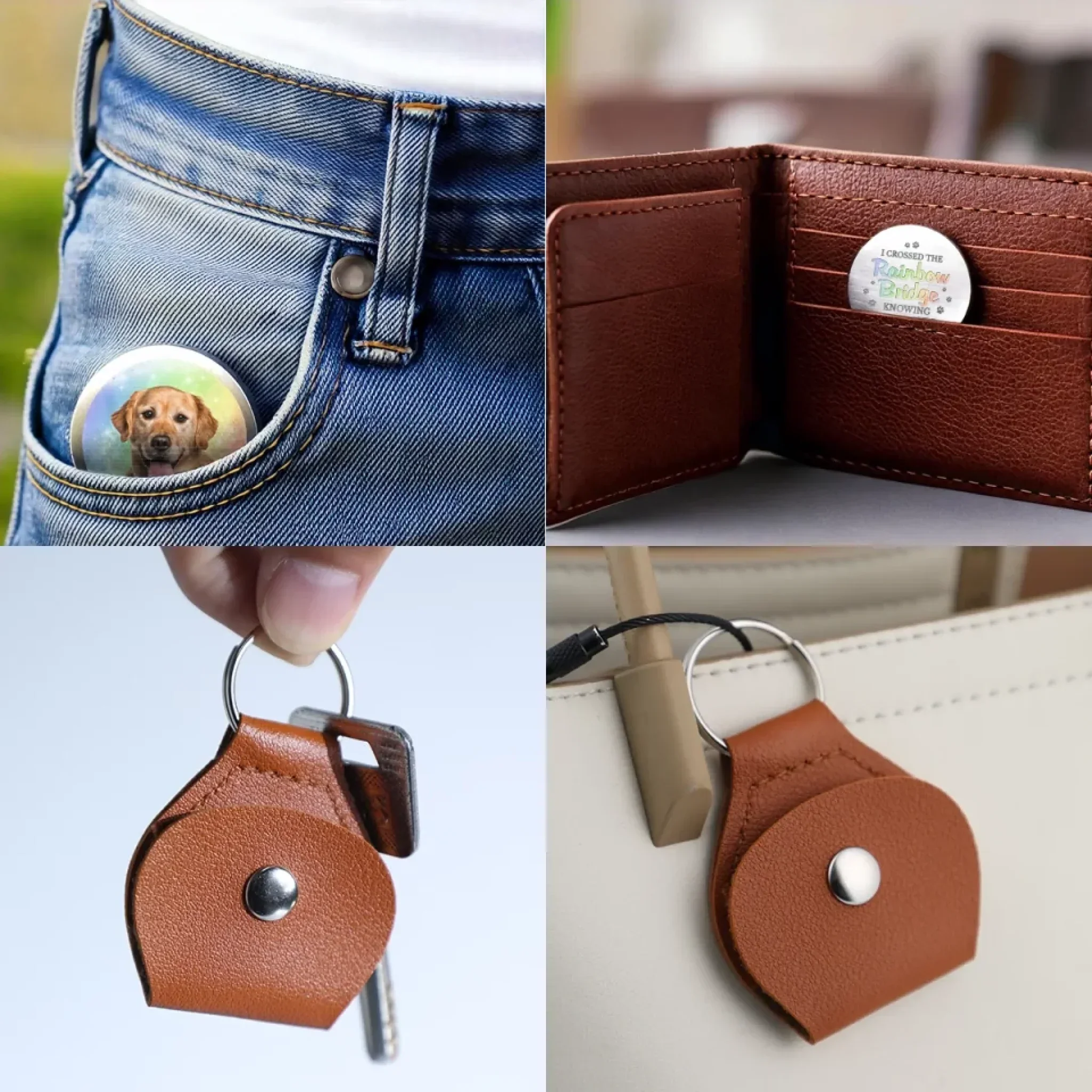 I Will Carry You - Memorial Personalized Photo Keychain Pocket Hug Gift For Pet Lovers - Image 6