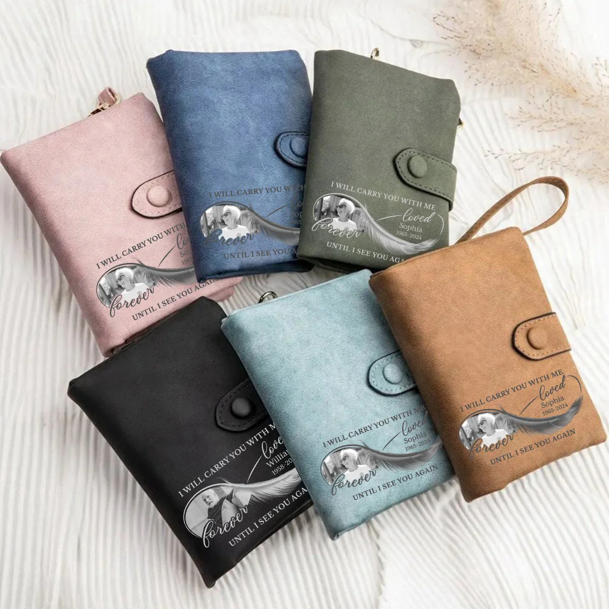 I Will Carry You With Me Until I See You Again - Personalized Photo Leather Wallet - Image 3