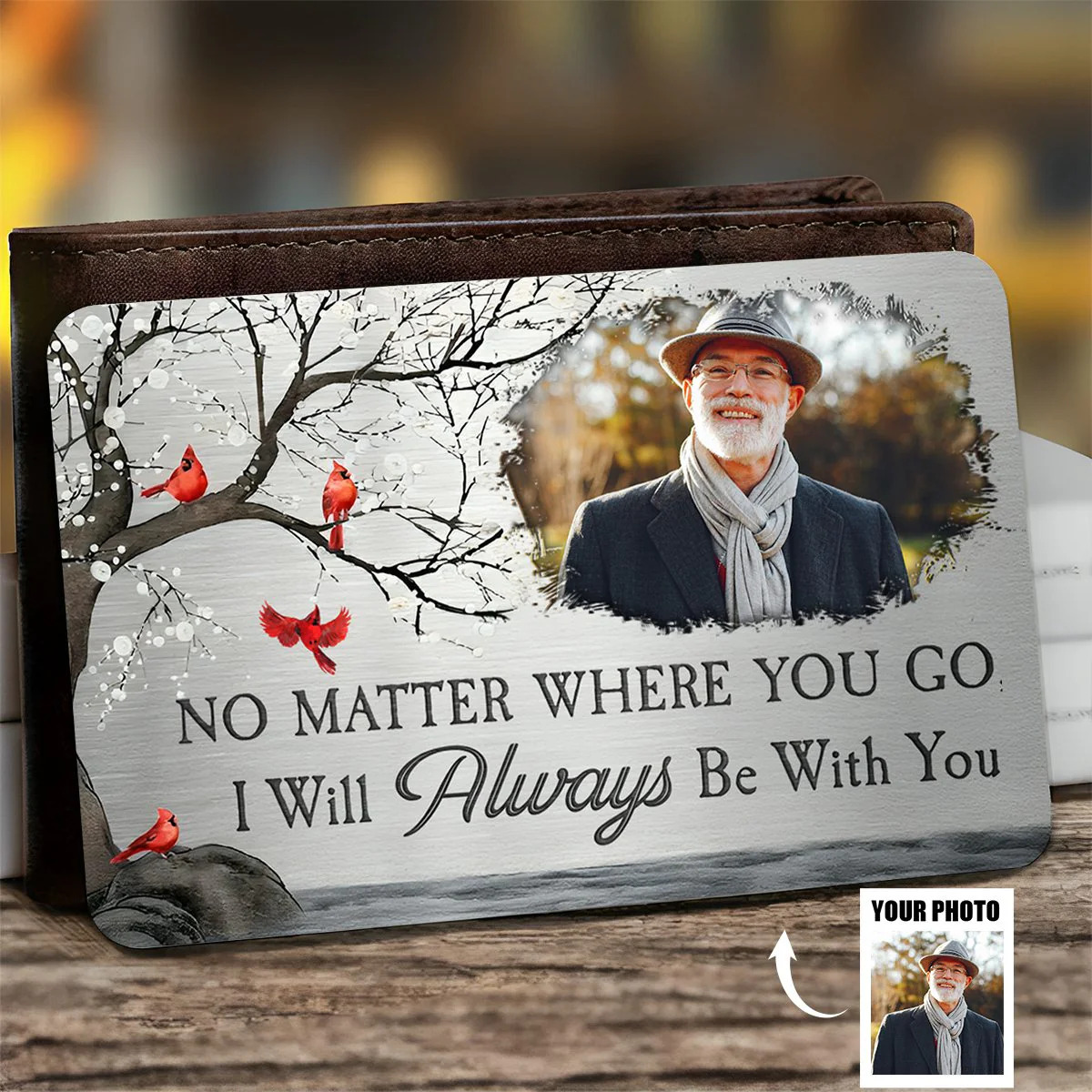 I Will Carry You With Me Until I See You Again - Personalized Photo Wallet Card - Image 5