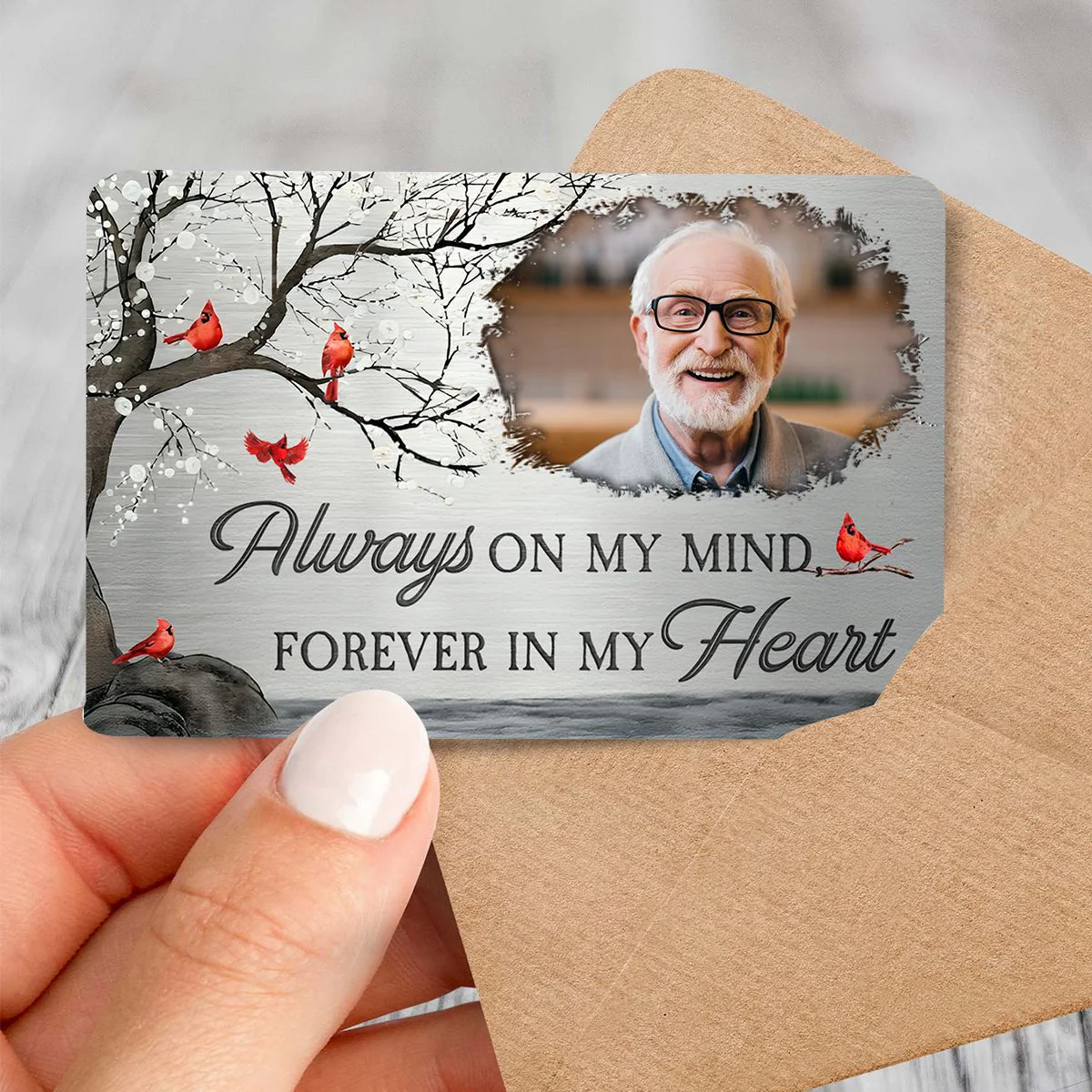 I Will Carry You With Me Until I See You Again - Personalized Photo Wallet Card - Image 6