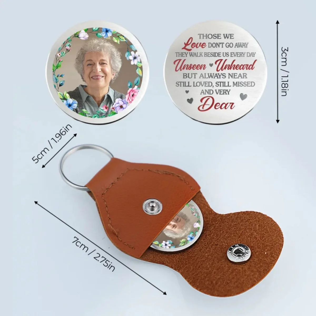I Will Carry Your Memory With Me - Memorial Personalized Keychain Pocket Hug - Image 4