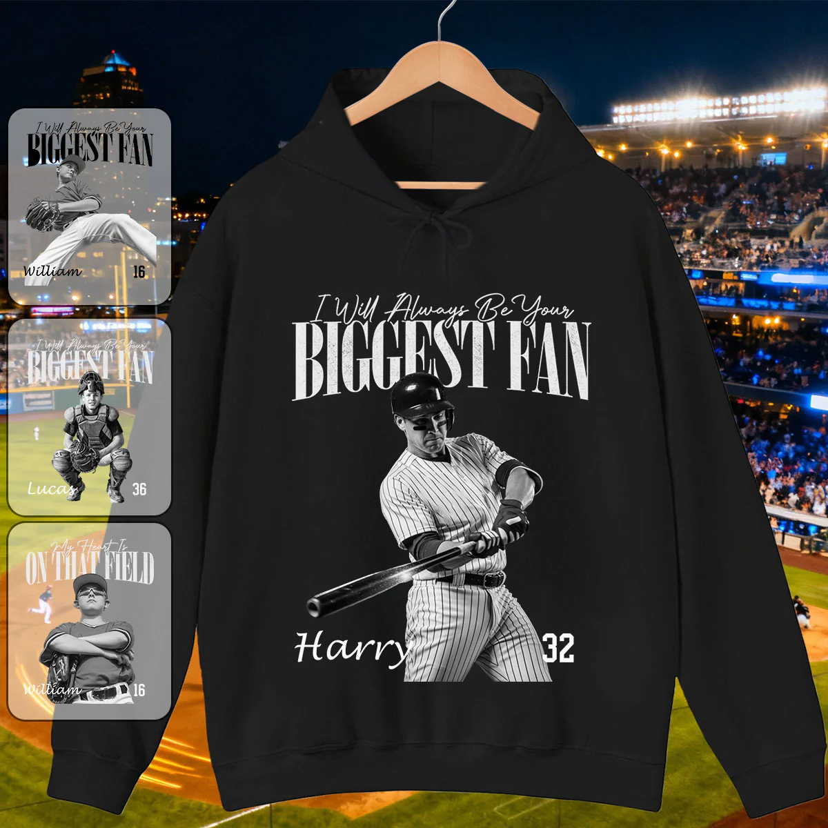 I'll Always Be Your Biggest Fan - Any Sport, Name, Number Personalized Pure Cotton Hoodie For Sport Players - Image 4