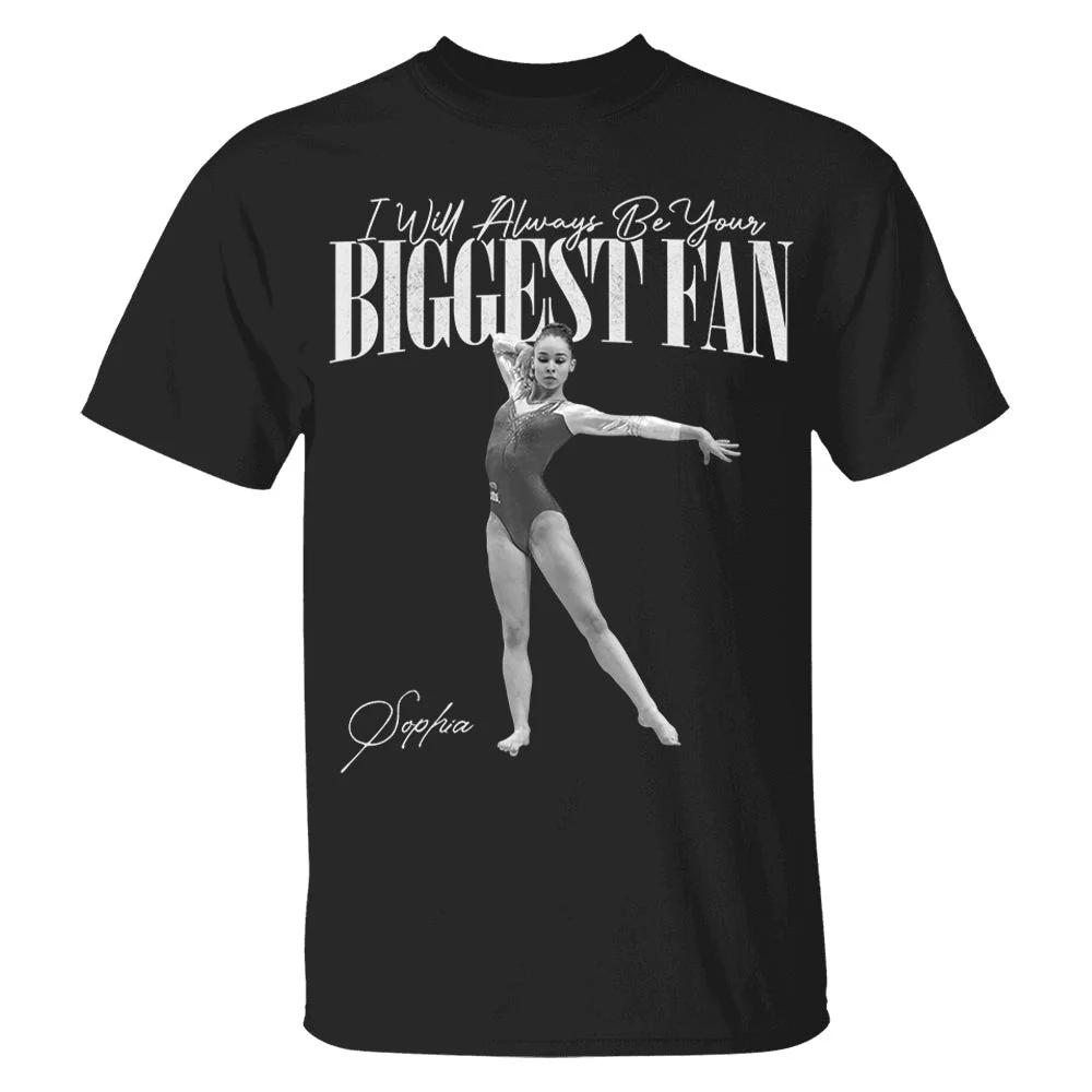 I'll Always Be Your Biggest Fan - Personalized Photo Retro Bootleg T-Shirt For Gymnast - Image 2