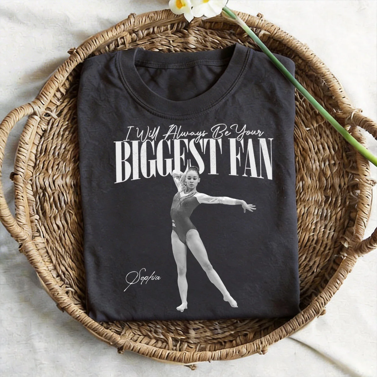 I'll Always Be Your Biggest Fan - Personalized Photo Retro Bootleg T-Shirt For Gymnast - Image 5