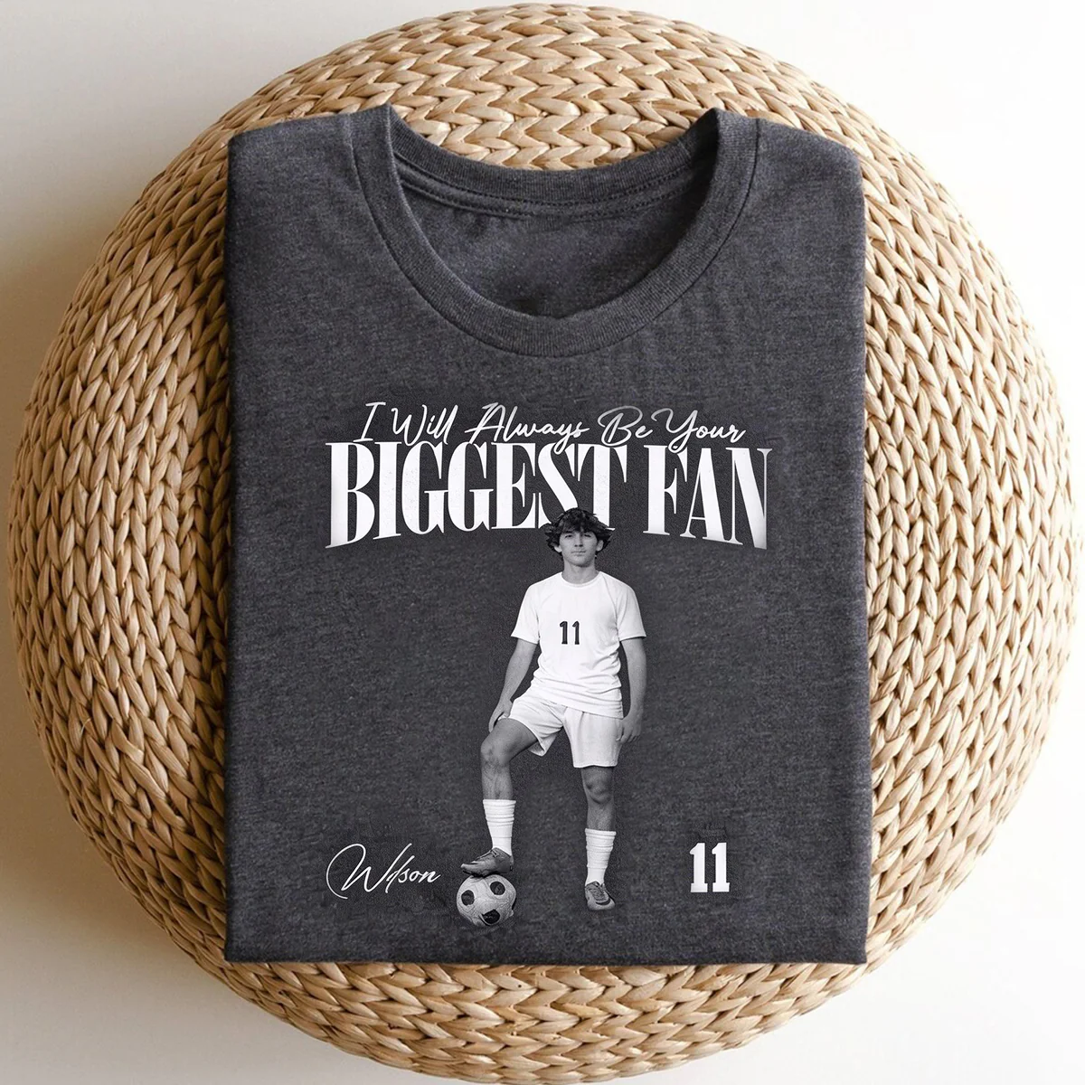 I'll Always Be Your Biggest Fan - Personalized Photo Retro Bootleg T-shirt For Soccer Players - Image 2