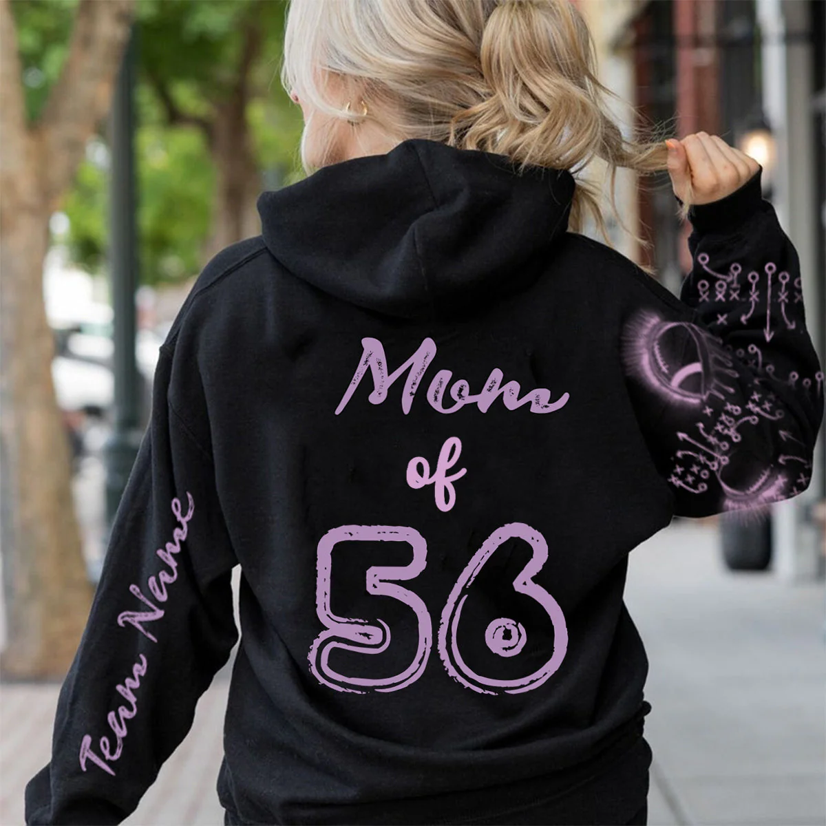 I'll Always Your Biggest Fan - Personalized Bleach Style Football Hoodie For Football Mom - Image 5