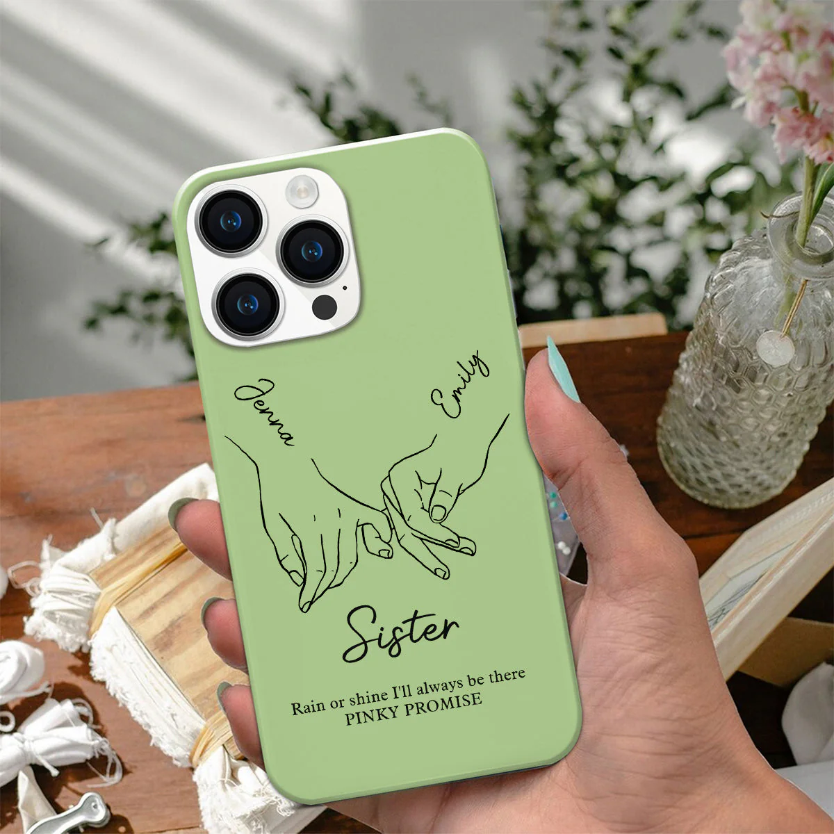 I'll Be There Pinky Promise - Bestie/Couple Personalized Phone Case - Image 2