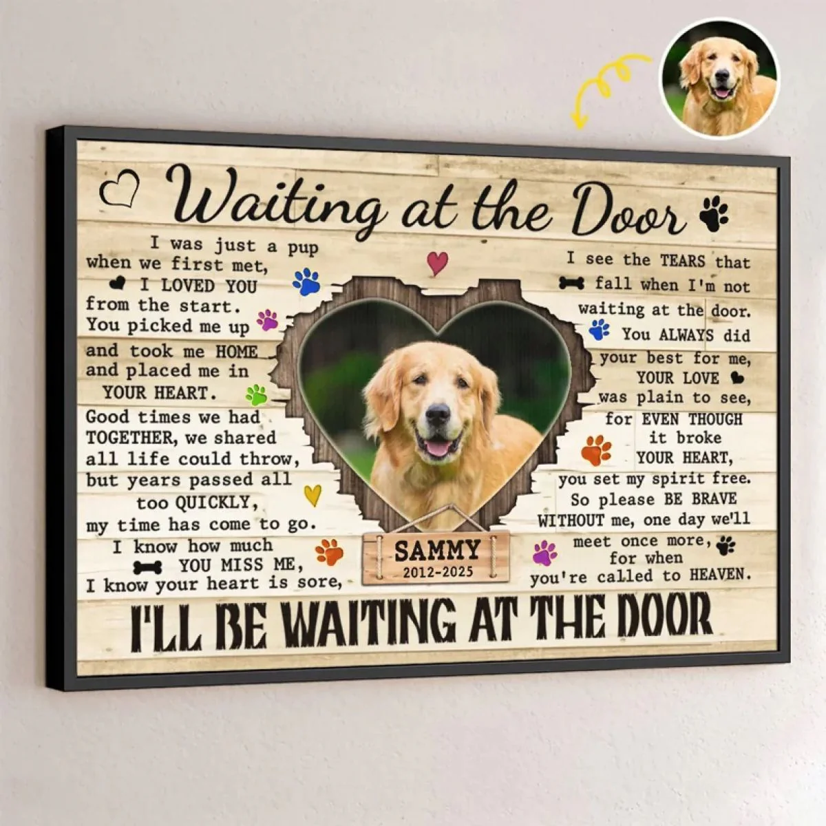 I'll Be Waiting At The Door - Memorial Personalized Canvas/Poster Gift For Pet Lovers - Image 4