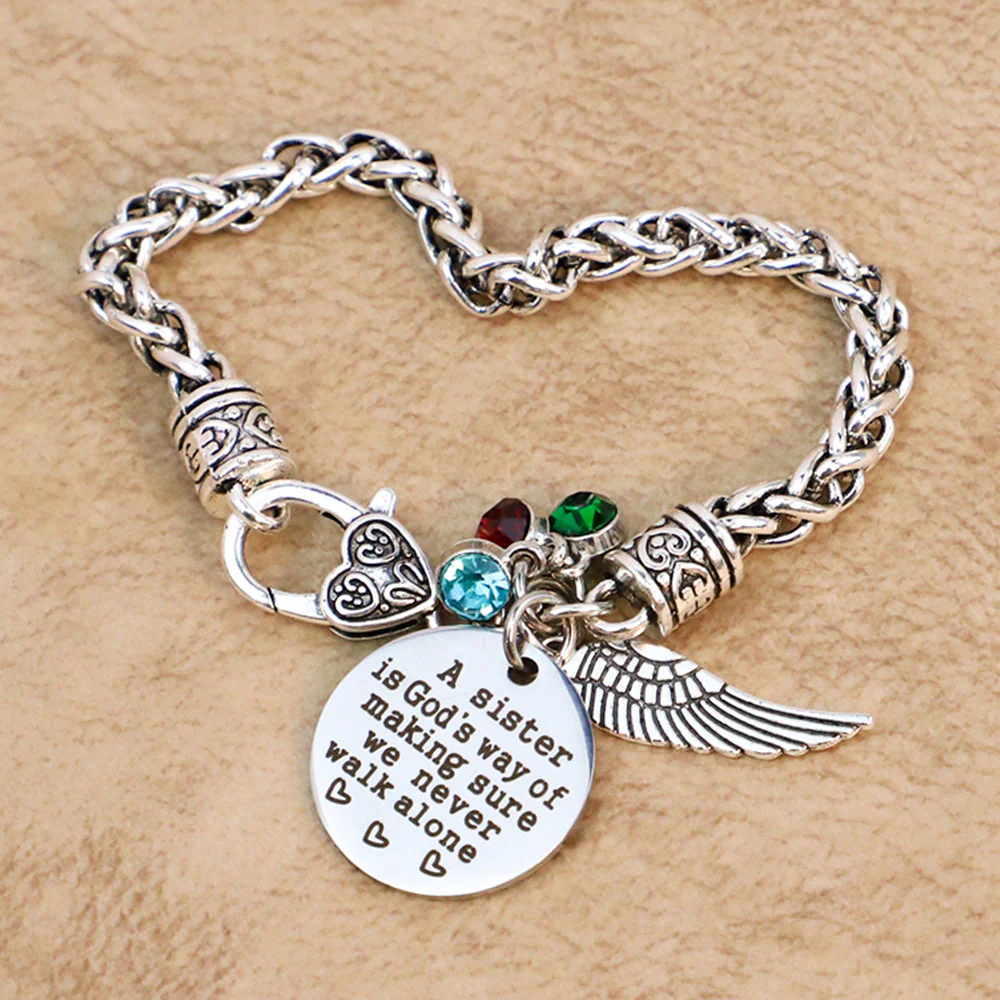 A sister is a god's way Antique Silver Bracelet - Image 3