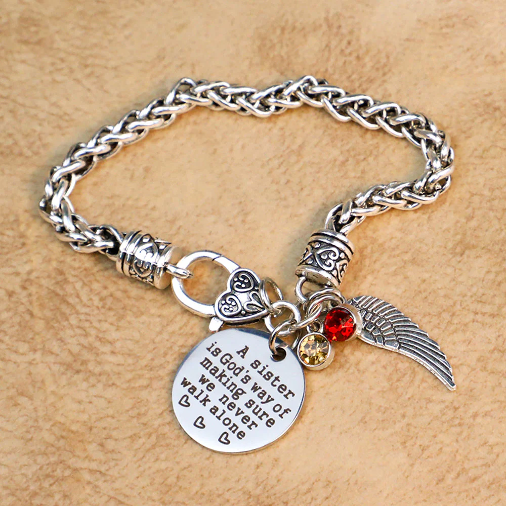 A sister is a god's way Antique Silver Bracelet - Image 4