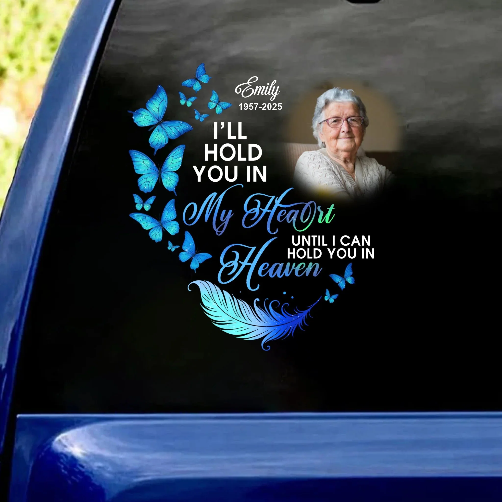 I'll Hold You In My Heart Until I Can Hold You In Heaven - Personalized Memorial Decal Sympathy Gift Loss Of Loved One - Image 2