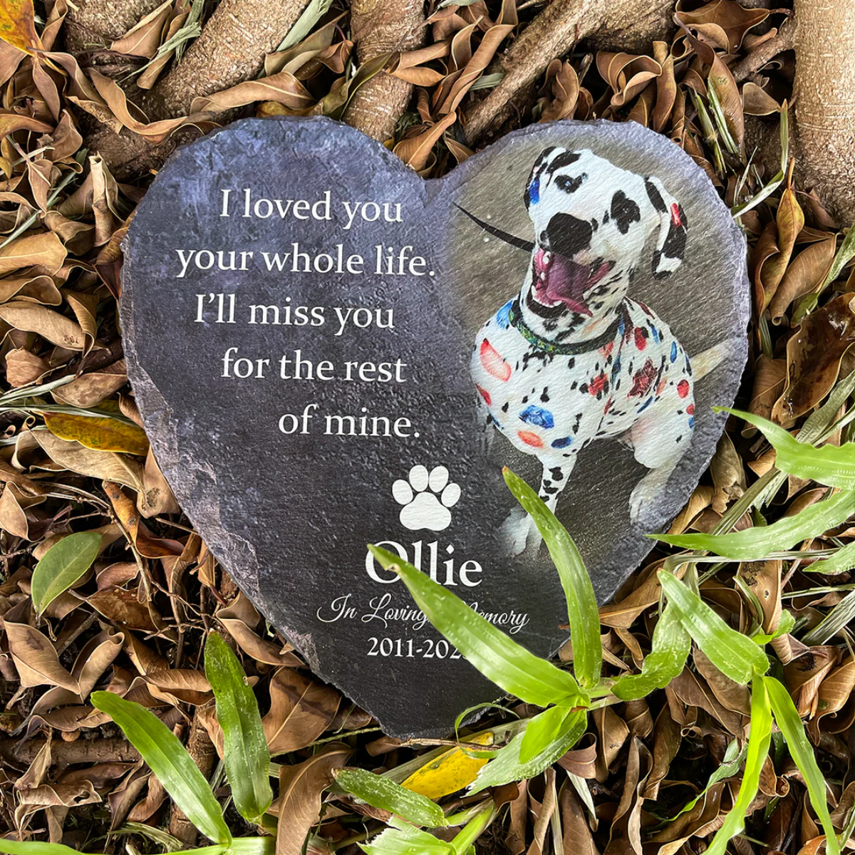 I'll Miss You For The Rest of Mine Personalized Heart Shape Memorial Stone - Image 4